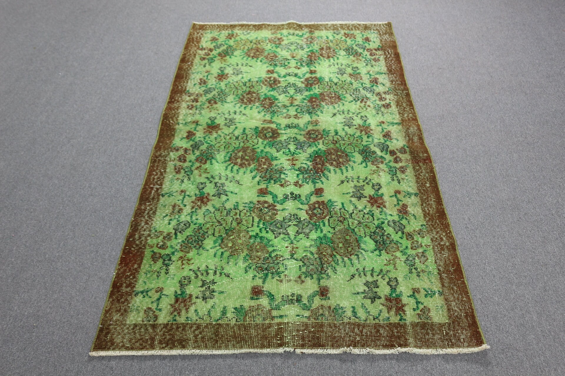 Vintage Rug, Rugs for Nursery, Green  3.6x6.5 ft Accent Rug, Kitchen Rug, Entry Rug, Cool Rug, Turkish Rugs, Moroccan Rug