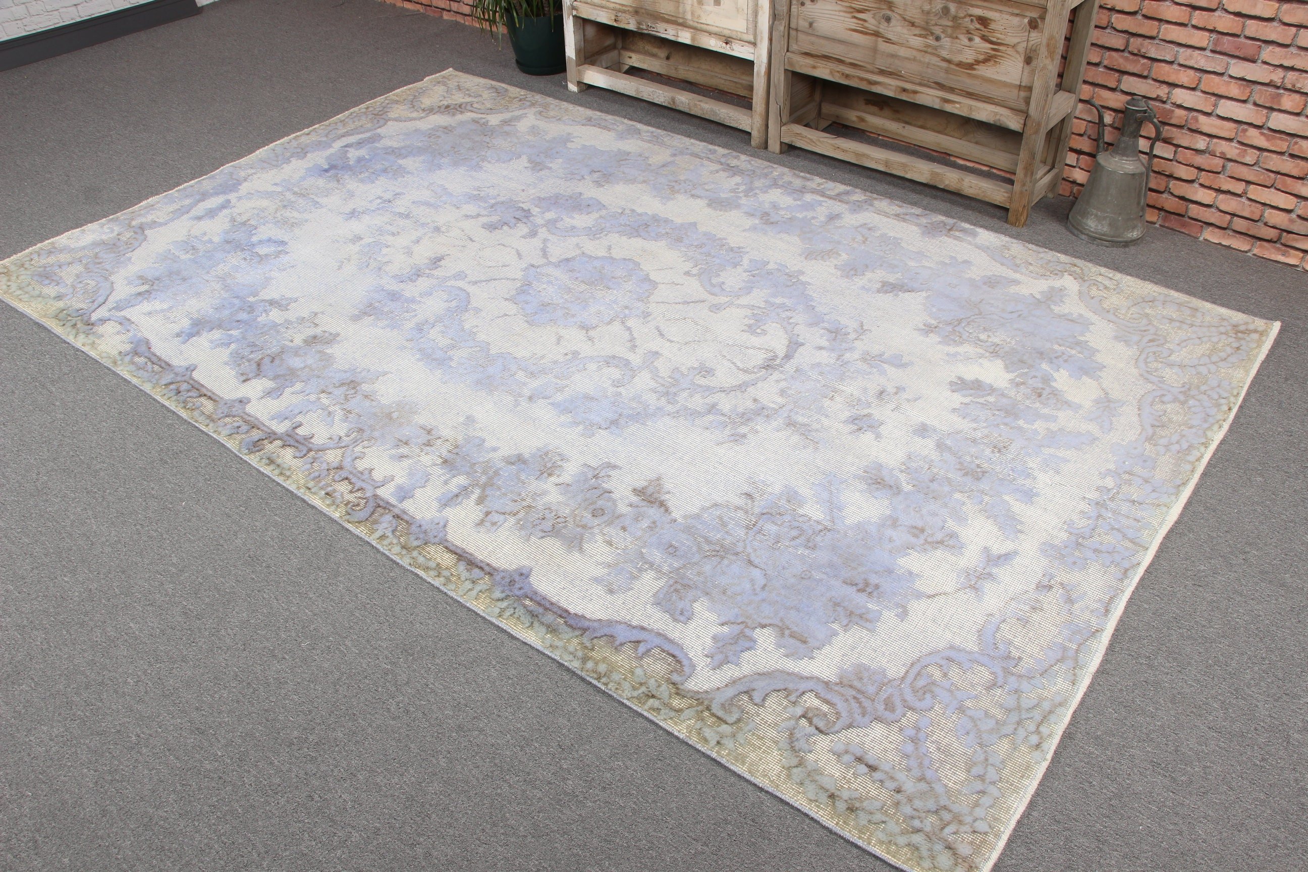 Antique Rugs, Office Rug, Vintage Rug, 5.6x9 ft Large Rug, Wool Rugs, Turkish Rugs, Rugs for Large Oushak, Gray Bedroom Rug, Large Boho Rug