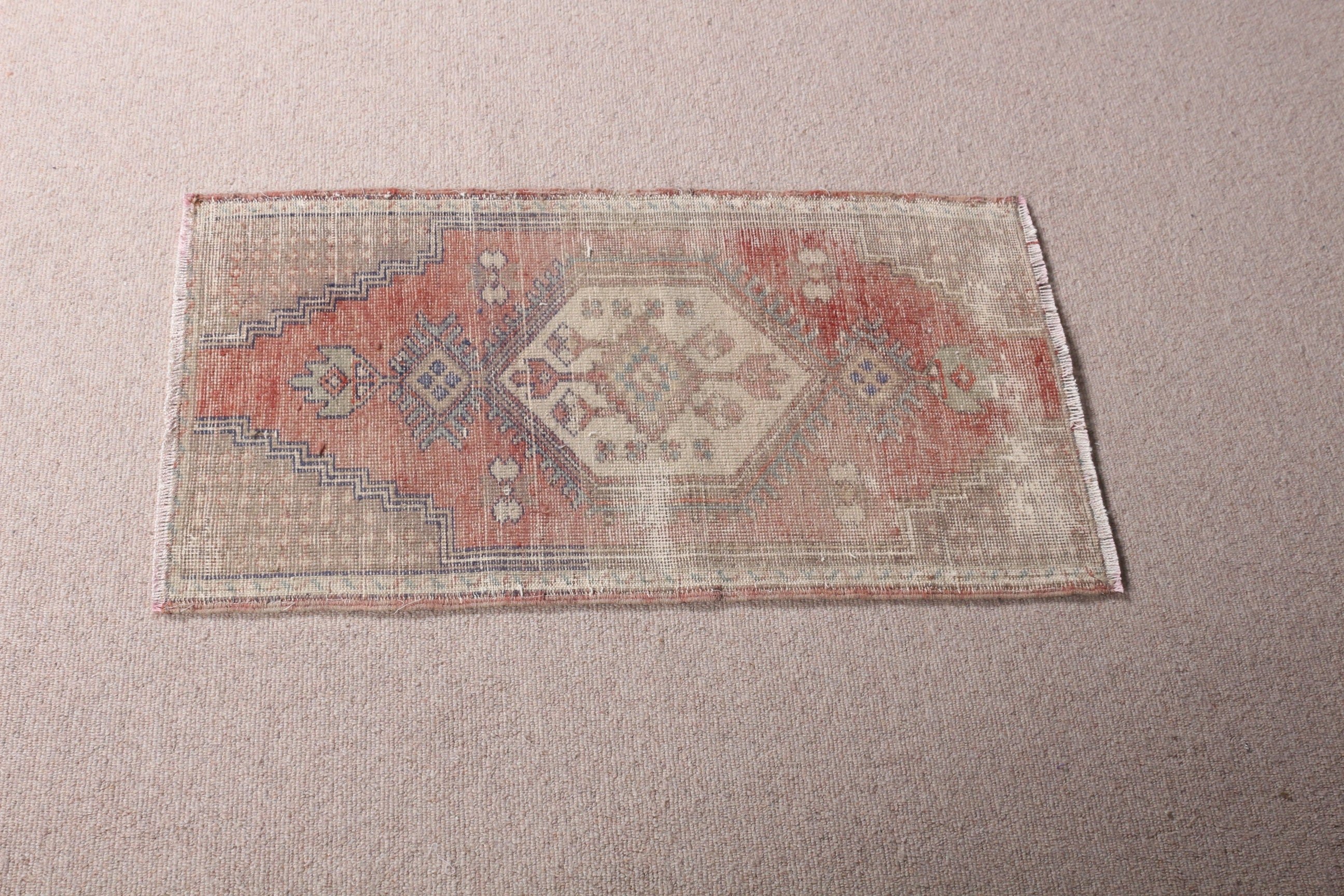 Araba Paspas Halısı, Mutfak Halısı, Kapı Paspası Halıları, 1.6x3 ft Küçük Halı, Türk Halısı, Kahverengi Oushak Halısı, Kapı Paspas Halısı, Vintage Halı, Ev Dekor Halıları