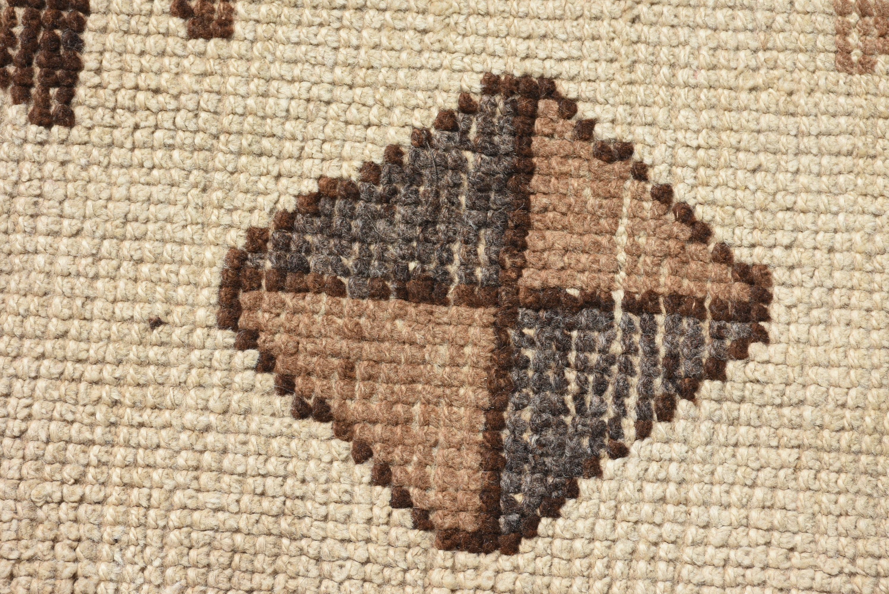 Oushak Rug, Turkish Rugs, Vintage Rug, Kitchen Rug, Hallway Rug, Beige Oushak Rug, Rugs for Stair, 3x13.7 ft Runner Rug