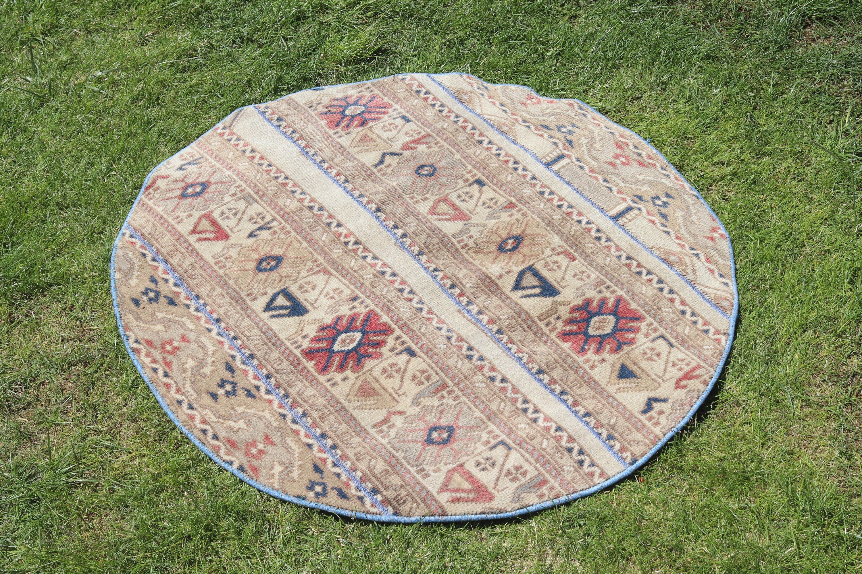 Mavi Ev Dekor Halıları, Küçük Boho Halıları, Oryantal Halı, 3,1x3,1 ft Küçük Halı, Vintage Halılar, Fas Halıları, Türk Halıları, Küçük Vintage Halı