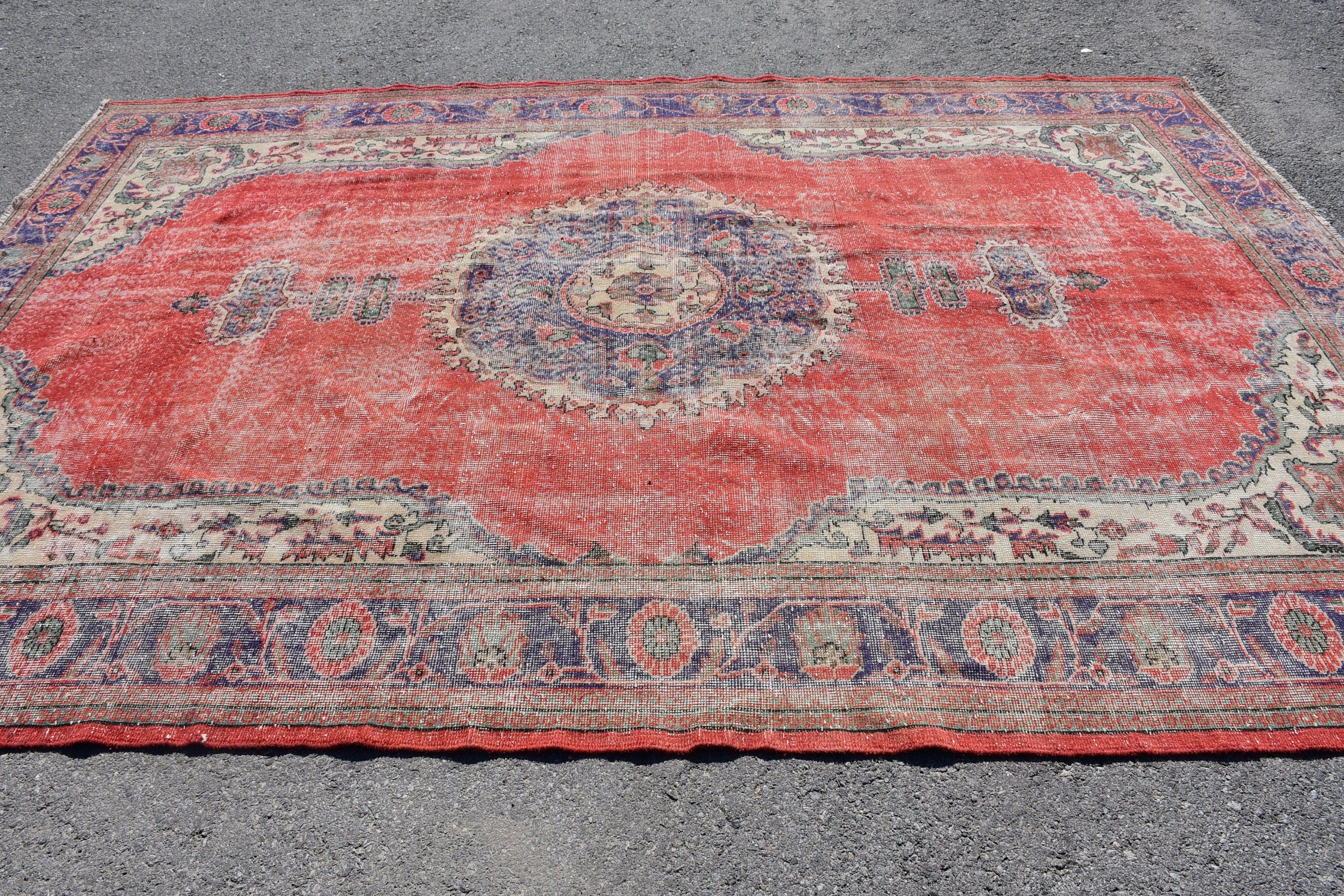 Fas Halısı, Salon Halısı, Vintage Halılar, Salon Halıları, Düz Dokuma Halılar, Türk Halısı, Yatak Odası Halıları, Salon Halıları, 7.3x10.7 ft Büyük Boy Halılar