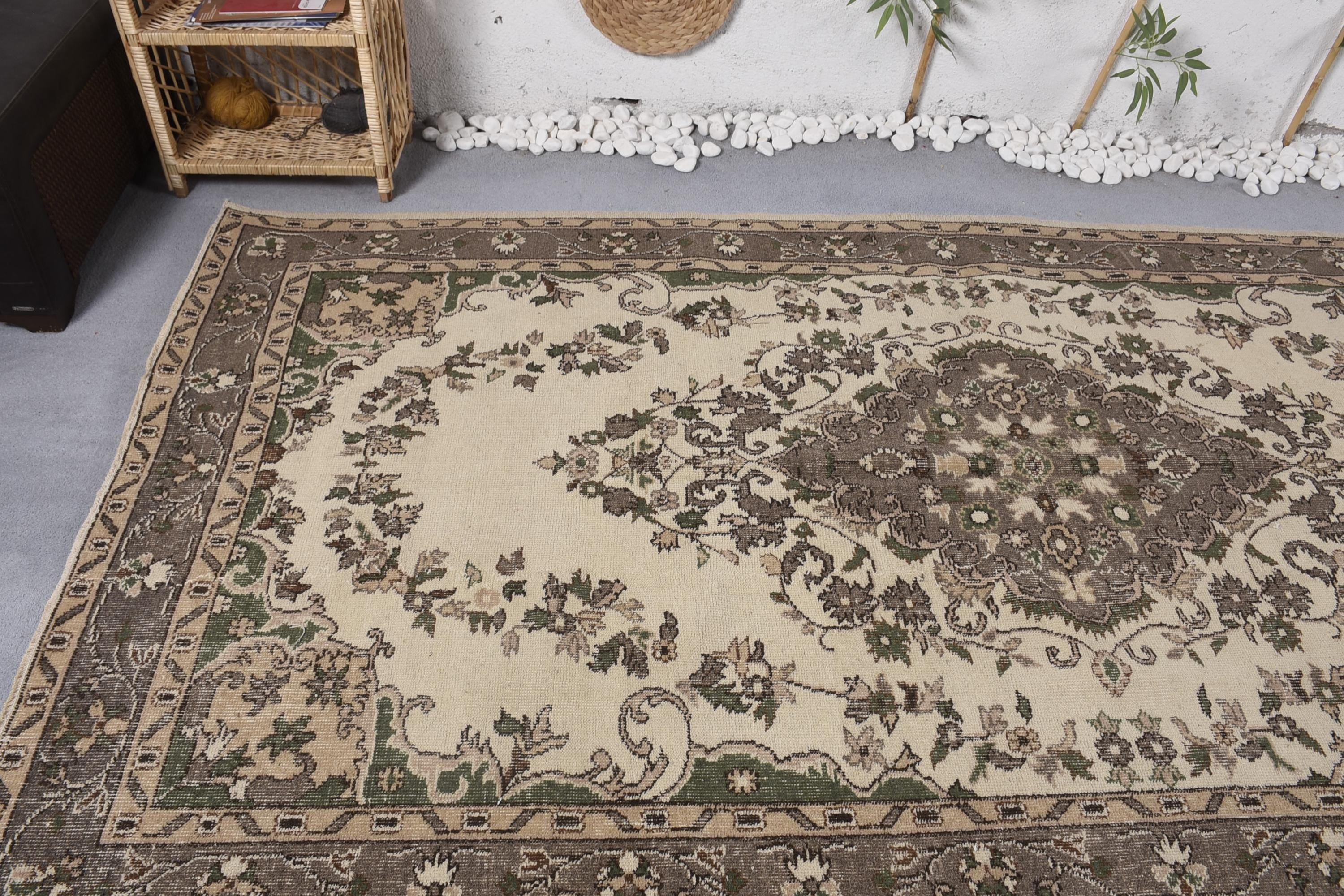 Yatak Odası Halısı, 5.3x9.9 ft Büyük Halı, Vintage Halı, Lüks Halılar, Yemek Odası Halıları, Ofis Halısı, Türk Halısı, Bej El Dokuma Halısı, Anadolu Halıları