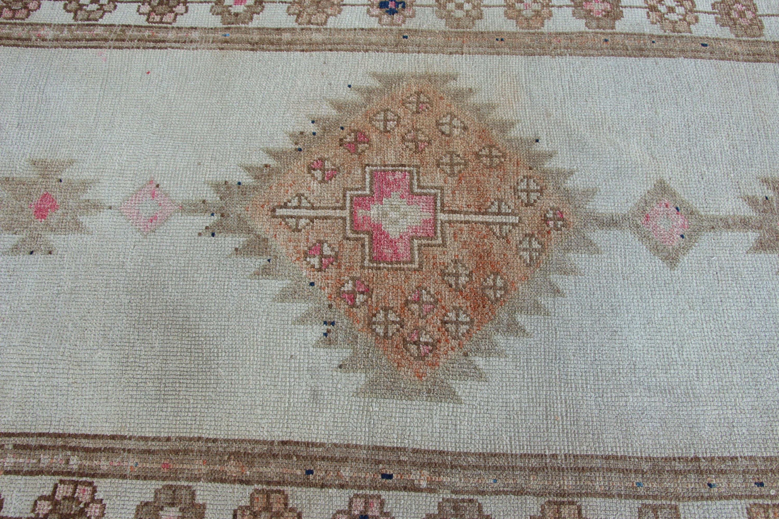 Beige  3.7x12.3 ft Runner Rug, Oriental Rug, Hallway Rug, Moroccan Rug, Vintage Rug, Turkish Rug, Cute Rugs, Rugs for Runner