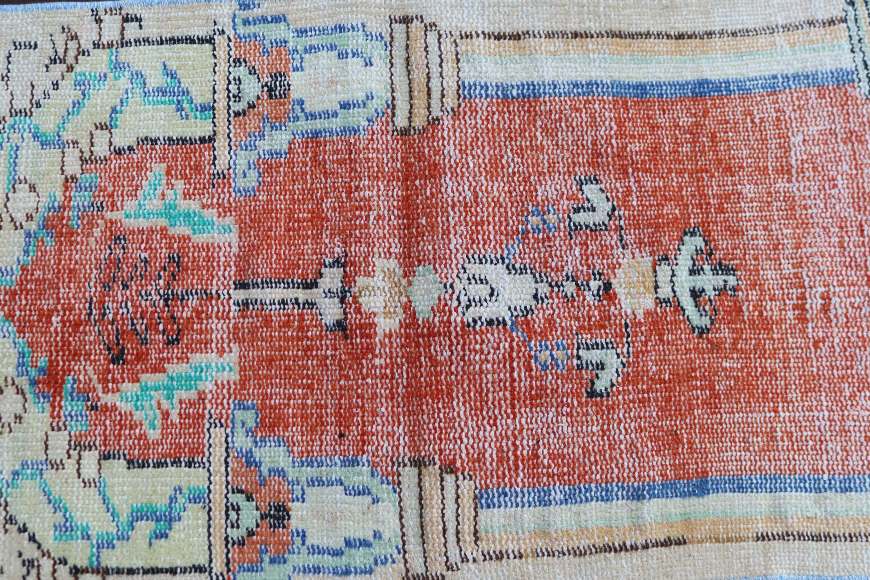 Türk Halıları, Araba Paspas Halıları, 1.7x3.4 ft Küçük Halılar, Turuncu Düz Dokuma Halı, Vintage Halılar, Nötr Halılar, Küçük Vintage Halı, Ev Dekorasyonu Halısı