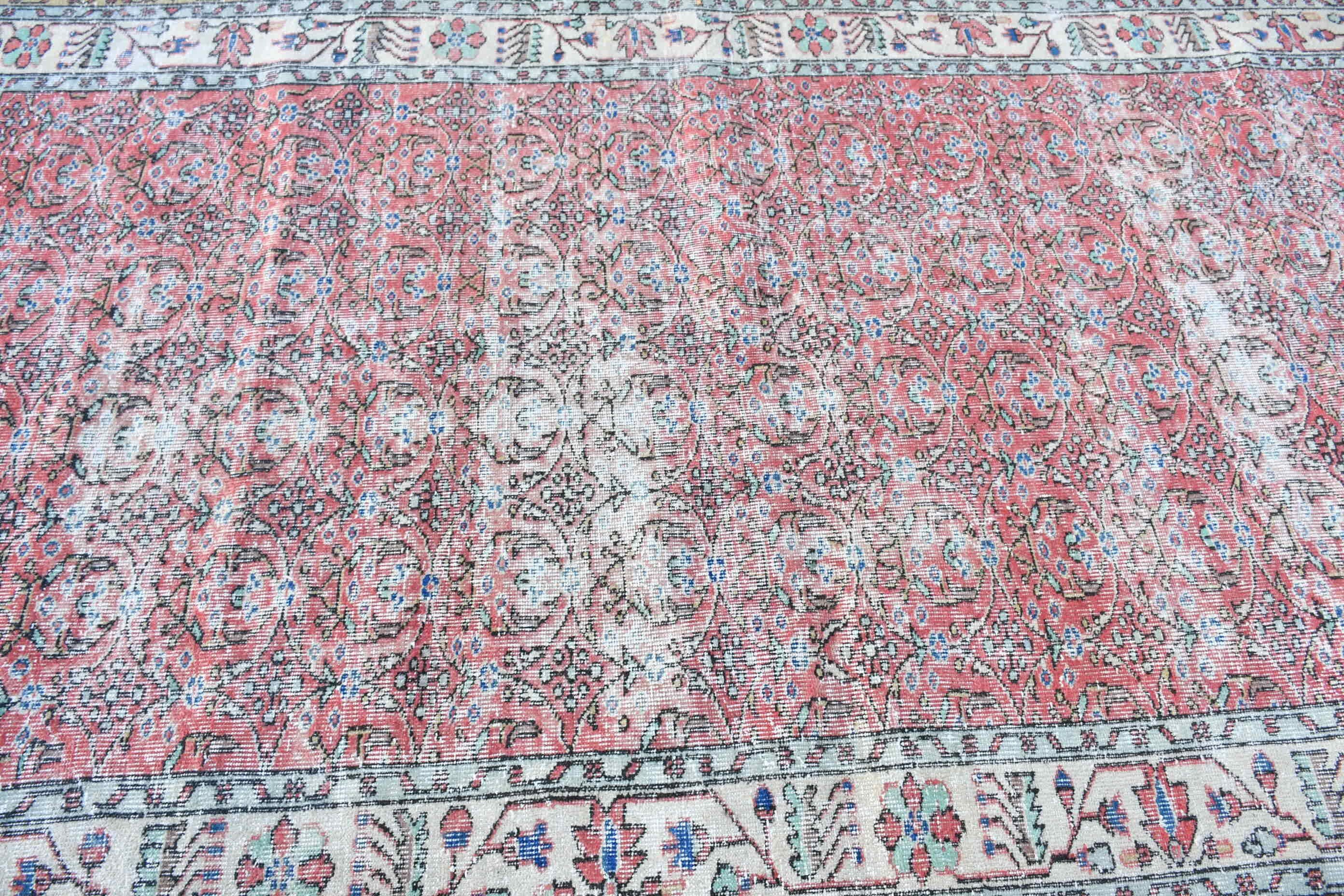 Antique Rug, Vintage Rugs, Oriental Rugs, 5.4x9.1 ft Large Rugs, Salon Rug, Turkish Rug, Bedroom Rug, Rugs for Dining Room, Red Wool Rug