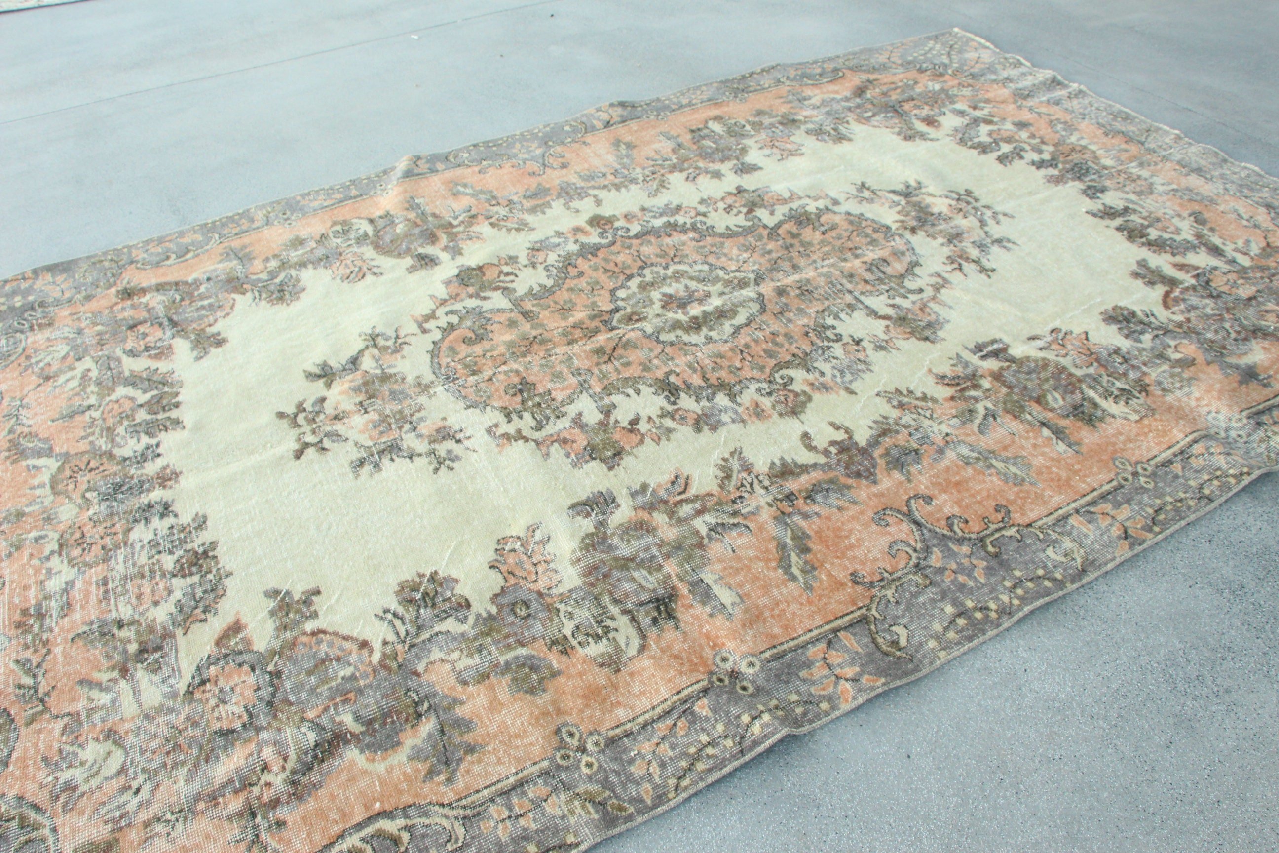 Turkish Rug, Floor Rug, Beige Antique Rug, 6.5x10.6 ft Large Rugs, Neutral Rug, Dining Room Rug, Bedroom Rugs, Vintage Rug