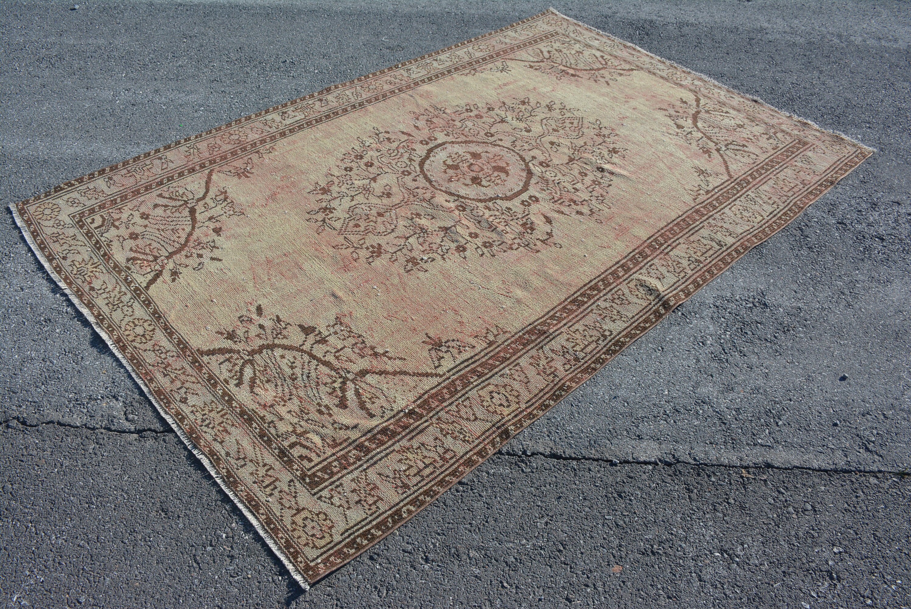 Pale Rug, Floor Rug, Dining Room Rug, Vintage Rug, Living Room Rug, 5.7x8.7 ft Large Rugs, Old Rug, Rugs for Bedroom, Turkish Rug, Cool Rug
