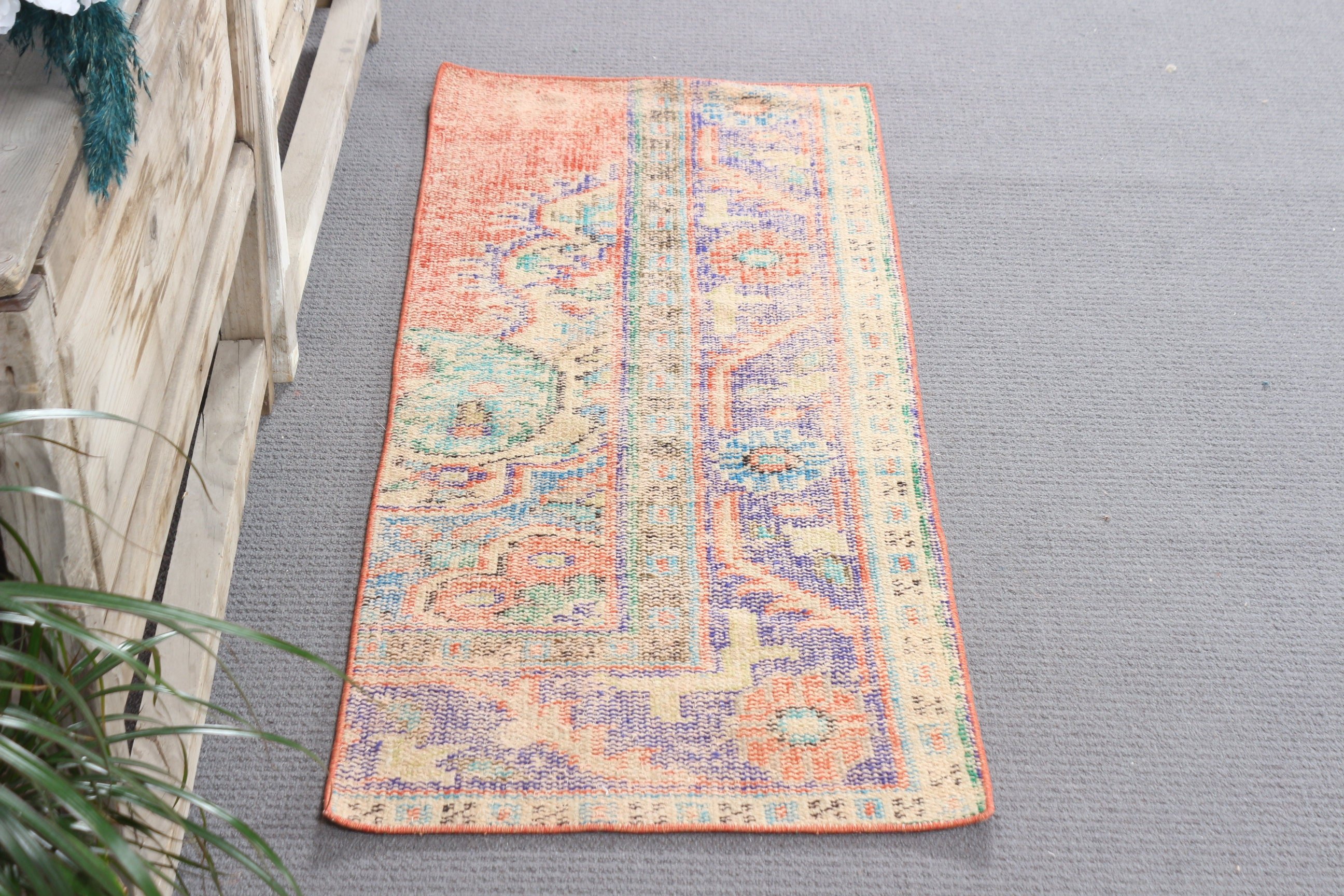 Boho Rugs, Kitchen Rug, Oushak Rug, Vintage Rugs, Antique Rugs, Beige  1.7x4.1 ft Small Rugs, Car Mat Rugs, Turkish Rug