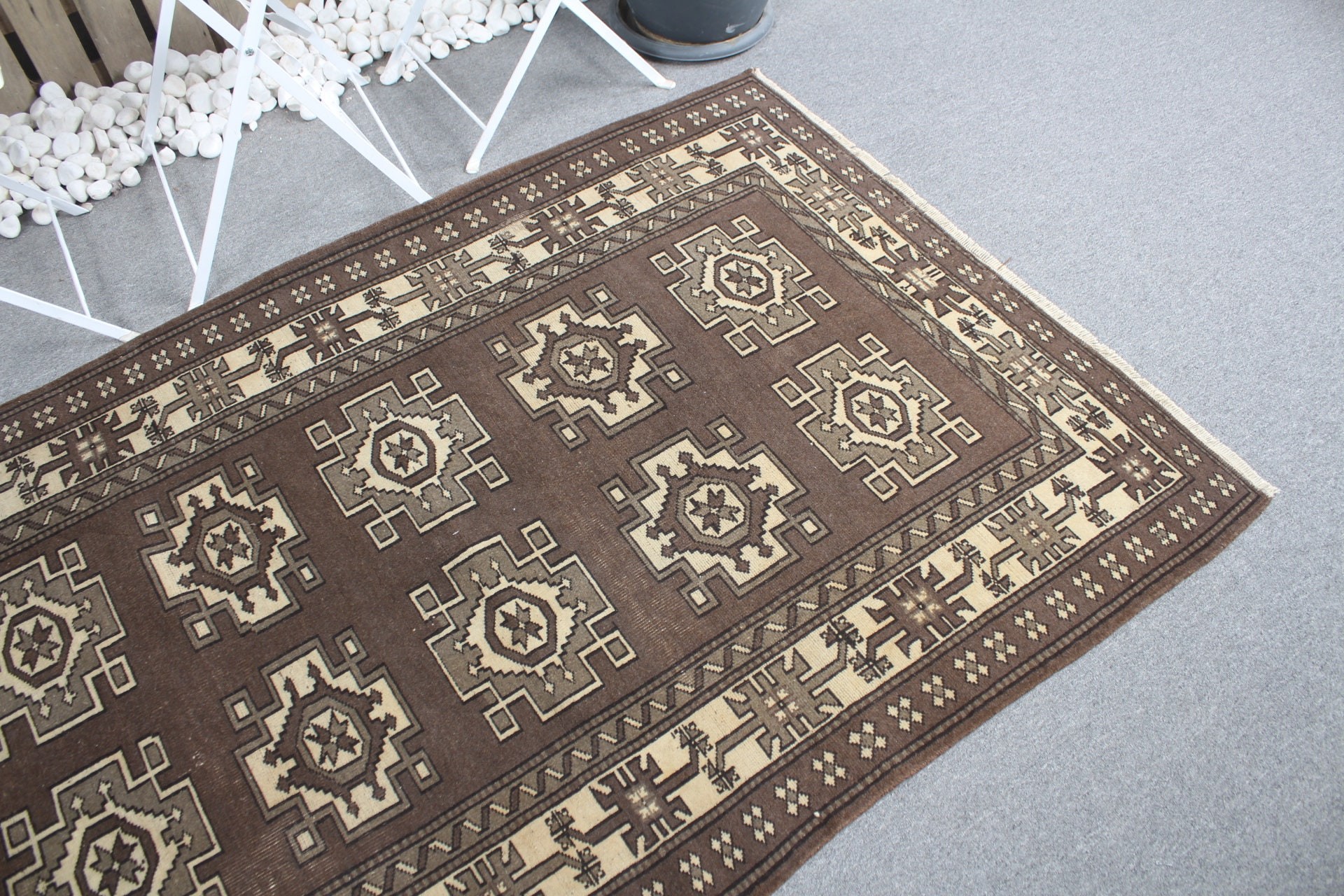 Brown Home Decor Rug, Vintage Rug, Nursery Rug, Turkish Rugs, Home Decor Rugs, Art Rug, Living Room Rug, 3.9x6.2 ft Area Rug