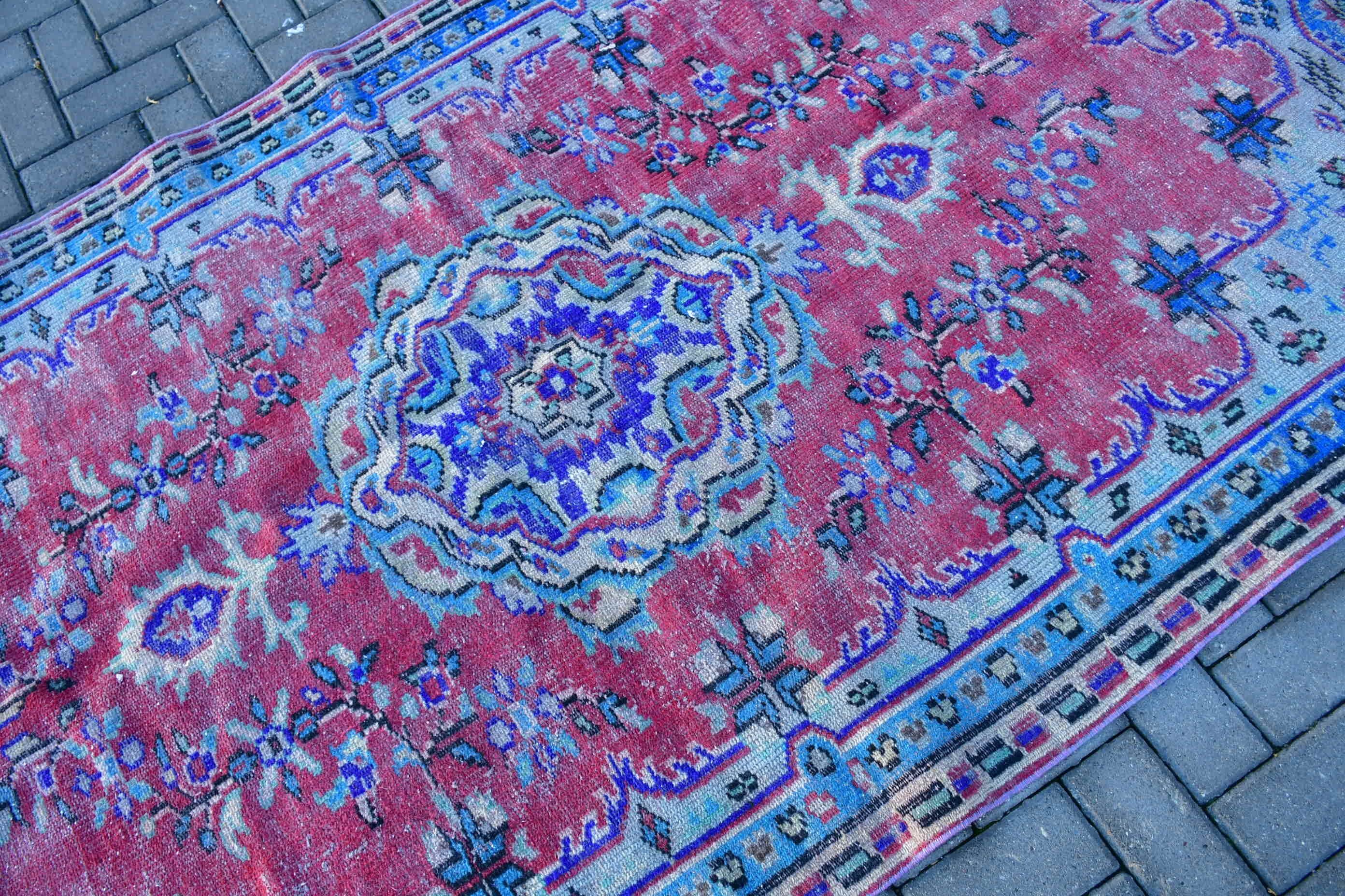 4.5x7.8 ft Area Rugs, Red Cool Rug, Rugs for Living Room, Bedroom Rug, Antique Rug, Turkish Rugs, Moroccan Rug, Vintage Rug, Floor Rug