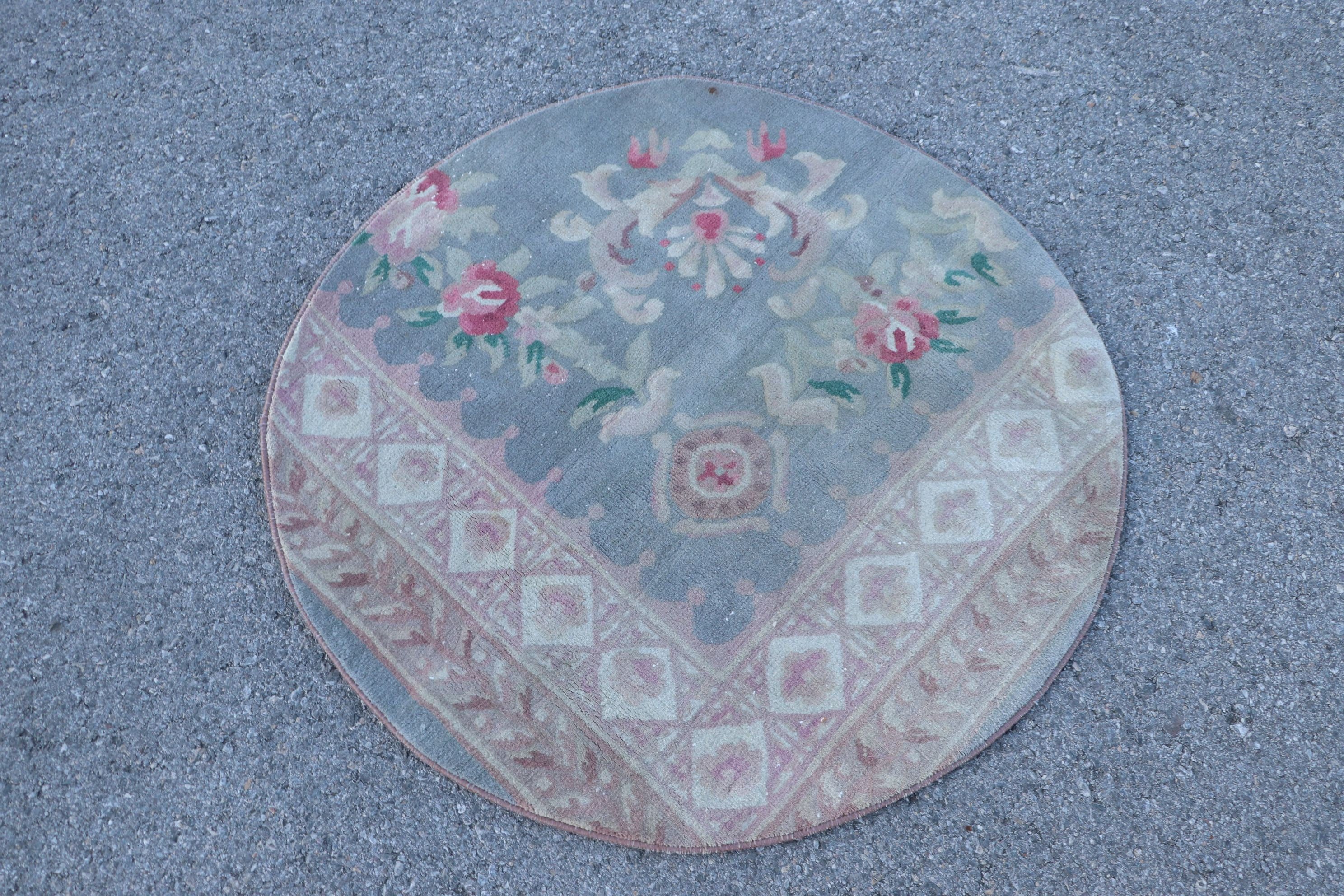 Antika Halı, Yeşil Ev Dekor Halısı, Çocuk Halısı, Paspas Halıları, Vintage Halılar, 3.3x3.3 ft Küçük Halı, Türk Halısı, Oushak Halıları, El Yapımı Halılar