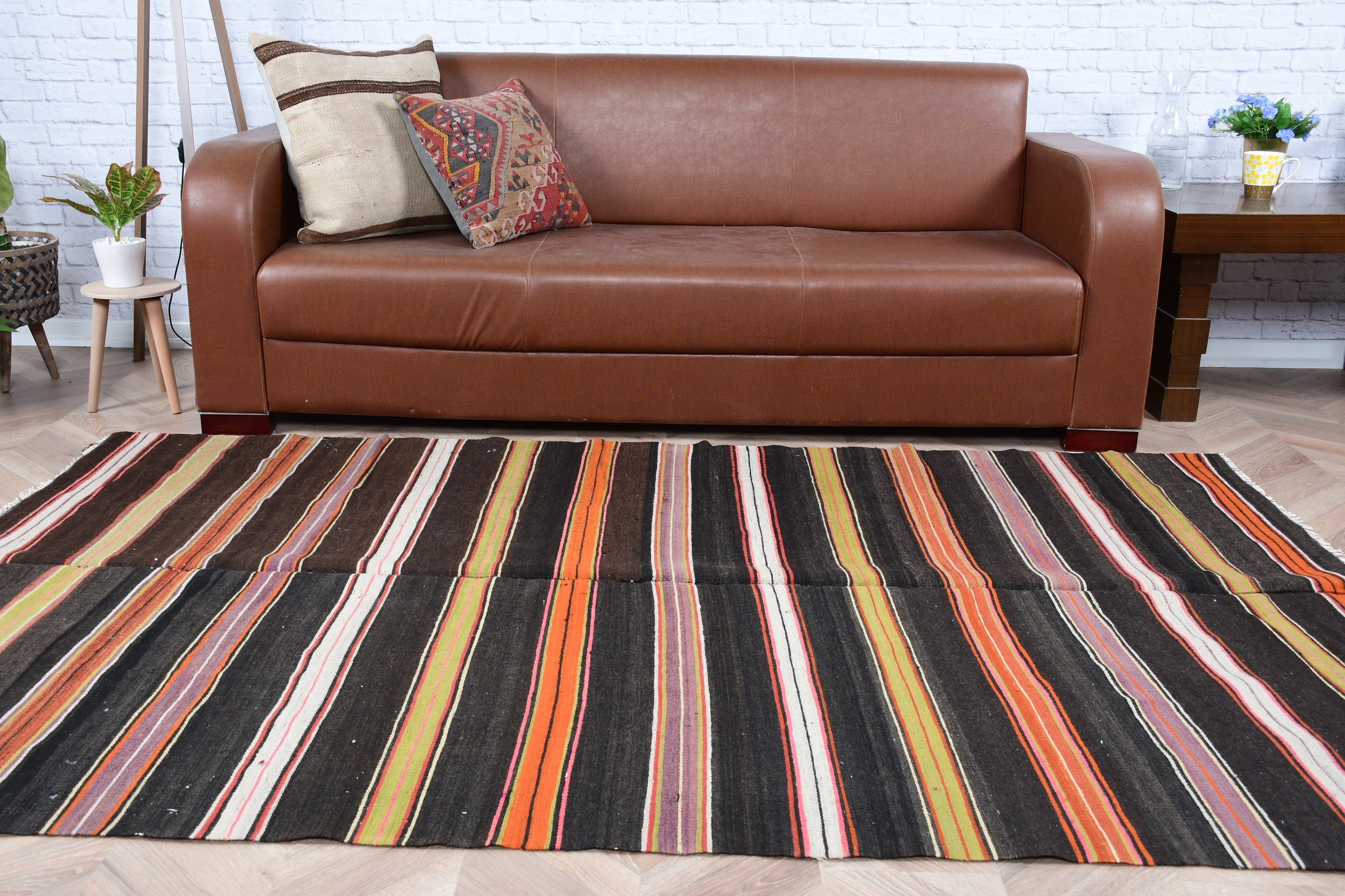 Yemek odası Kilim, Mutfak Kilim, Antik Kilim, Türk Kilim, 141x232 cm Oturma odası Kilim, Kahverengi Yün Kilim, Mutfak Kilim, Mutfak Kilim