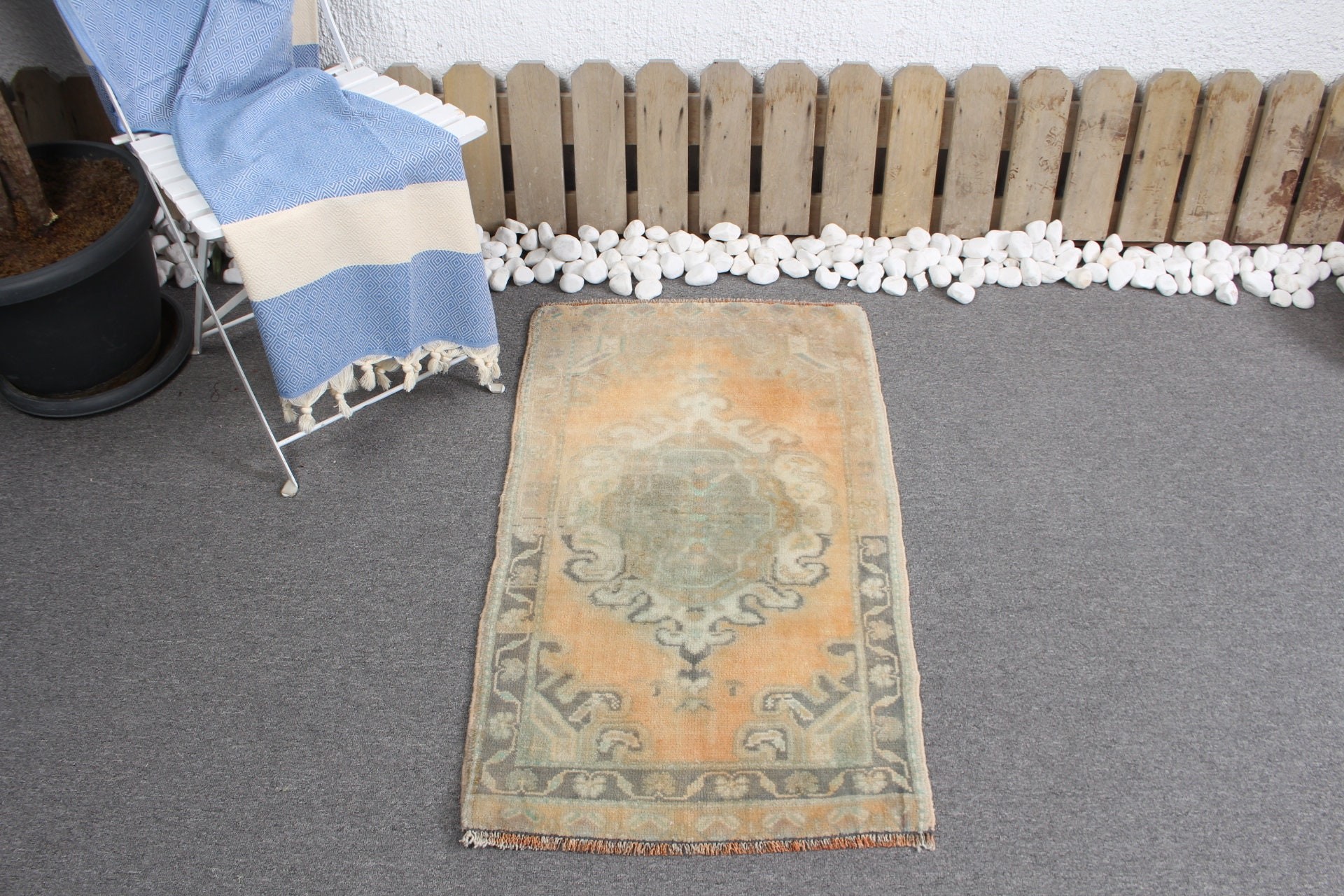 Kapı Paspası Halısı, 1.9x3.3 ft Küçük Halılar, Dış Mekan Halısı, Türk Halısı, Vintage Halılar, Yatak Odası Halısı, Turuncu Anadolu Halısı, Ev Dekorasyonu Halıları, Giriş Halısı