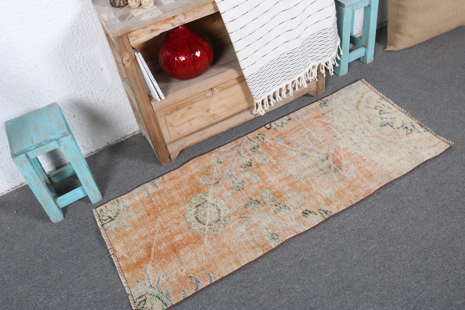 Kitchen Rug, Small Accent Rug Rugs, Vintage Rugs, Entry Rug, Turkish Rug, Rugs for Bath, Wool Rug, Anatolian Rug, 1.8x4.2 ft Small Rug