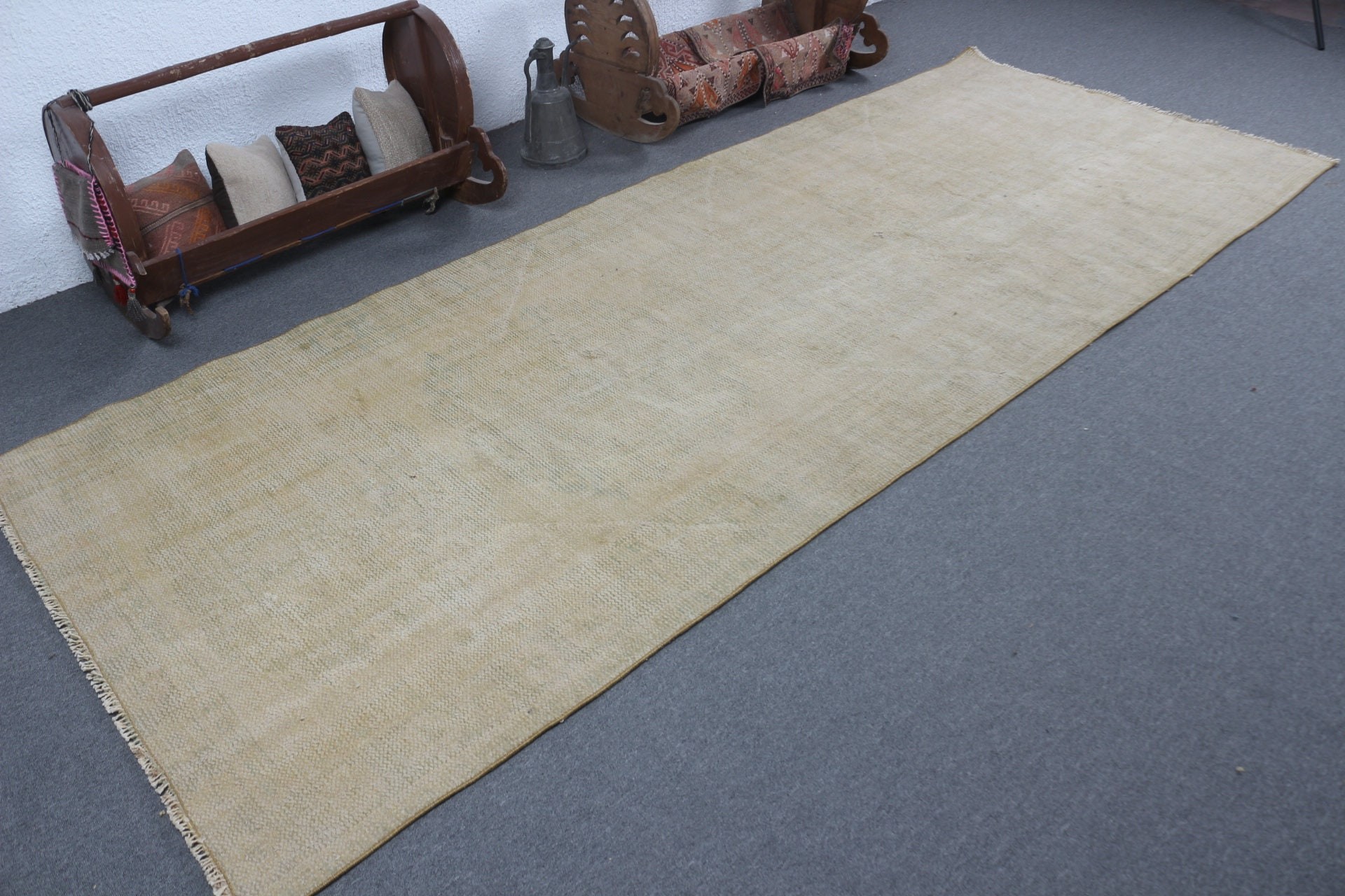 Beige Kitchen Rug, Rugs for Corridor, Turkish Rug, Kitchen Rug, Corridor Rug, Designer Rug, Vintage Rugs, Floor Rug, 4.4x12 ft Runner Rugs