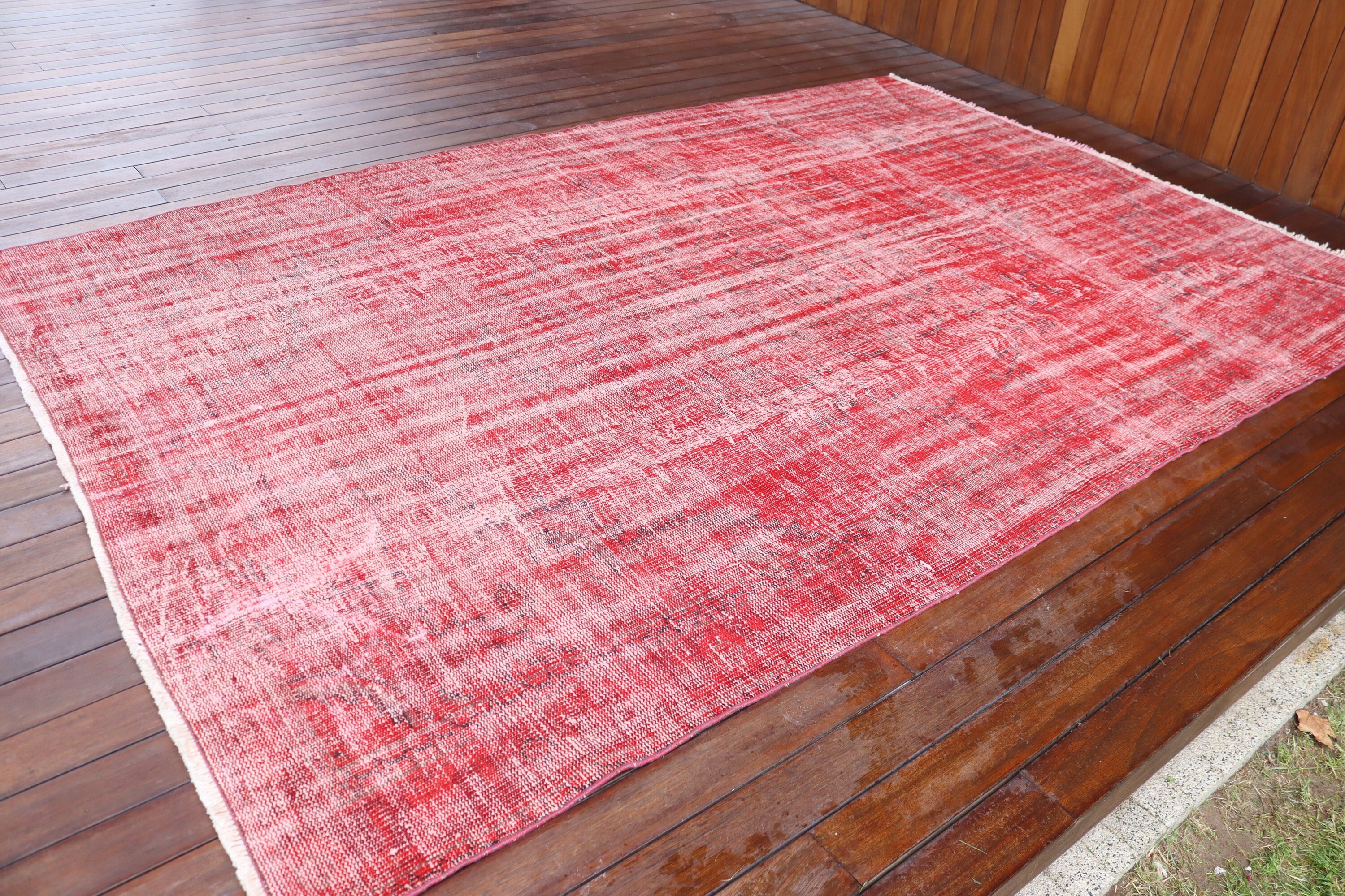 Large Vintage Rug, Red Cool Rug, Turkey Rugs, 6.2x9.6 ft Large Rugs, Vintage Rugs, Living Room Rug, Handwoven Rug, Neutral Rug, Turkish Rug