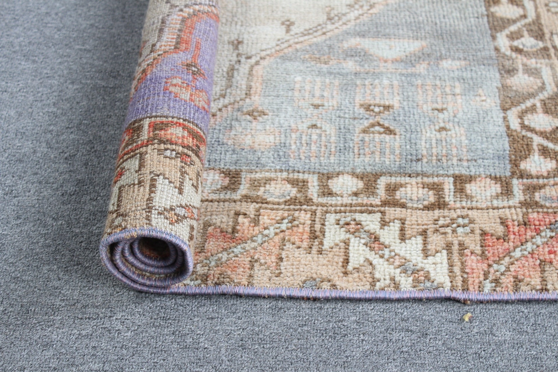 Turkish Rug, Wool Rug, Antique Rug, Rugs for Bath, Vintage Rugs, 2x3.4 ft Small Rugs, Bedroom Rugs, Nursery Rug, Beige Moroccan Rug