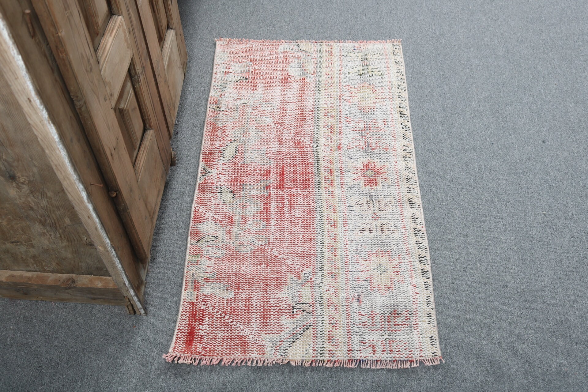 Small Area Rug, Small Boho Rugs, 2x3.5 ft Small Rugs, Red Statement Rug, Vintage Rug, Turkish Rug, Office Rugs, Luxury Rug