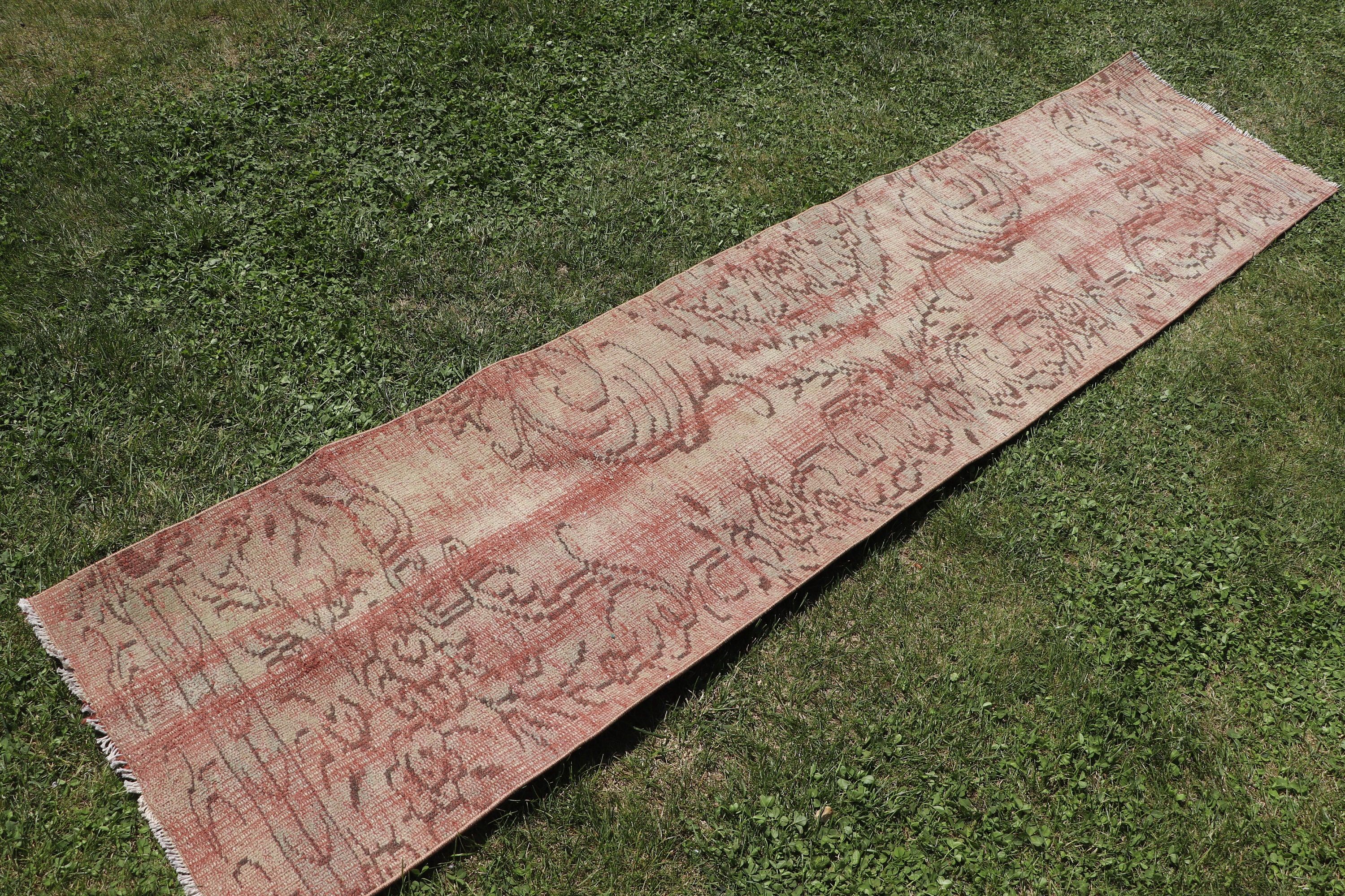 Rugs for Corridor, 2x8.6 ft Runner Rug, Long Runner Rug, Vintage Rugs, Turkish Rug, Oushak Rug, Antique Rugs, Brown Home Decor Rugs