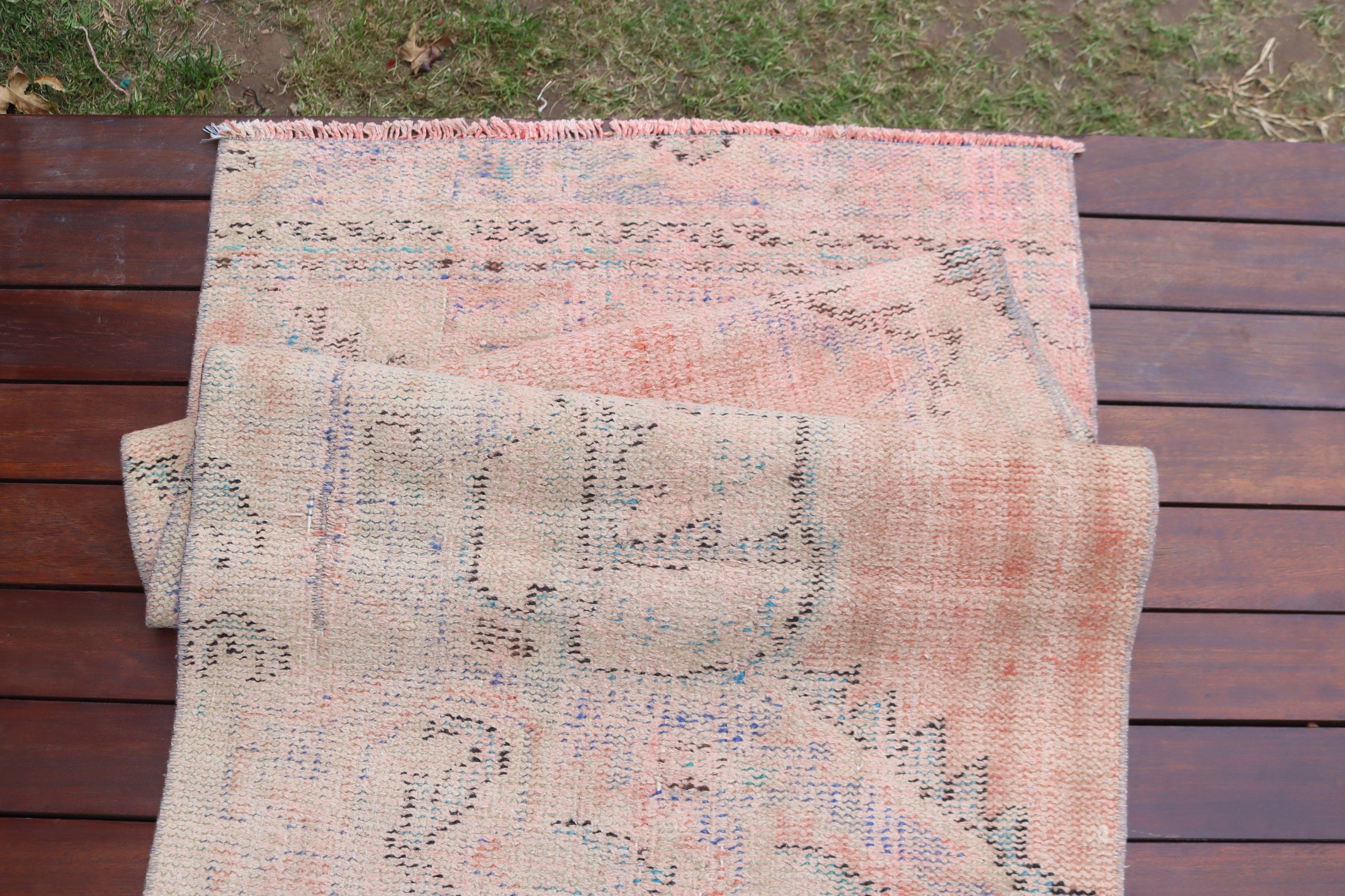 Açıklama Halısı, Uzun Yolluk Halıları, Koşucu Halıları, Türk Halısı, Pembe Ev Dekor Halısı, Vintage Halılar, Geometrik Halılar, 2.6x8.1 ft Runner Halıları