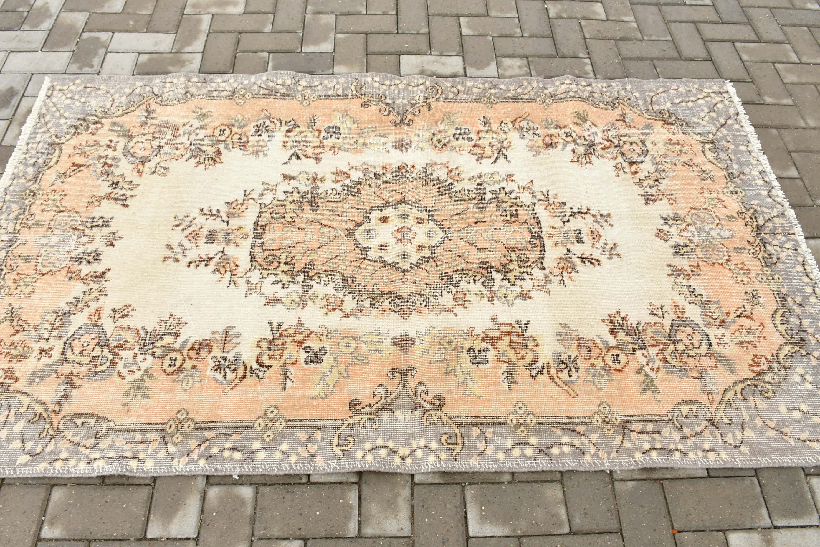 Flatweave Rugs, Orange Floor Rug, Antique Rug, Vintage Rugs, Floor Rugs, Turkish Rug, Rugs for Bedroom, 3.9x6.8 ft Area Rug, Bedroom Rug