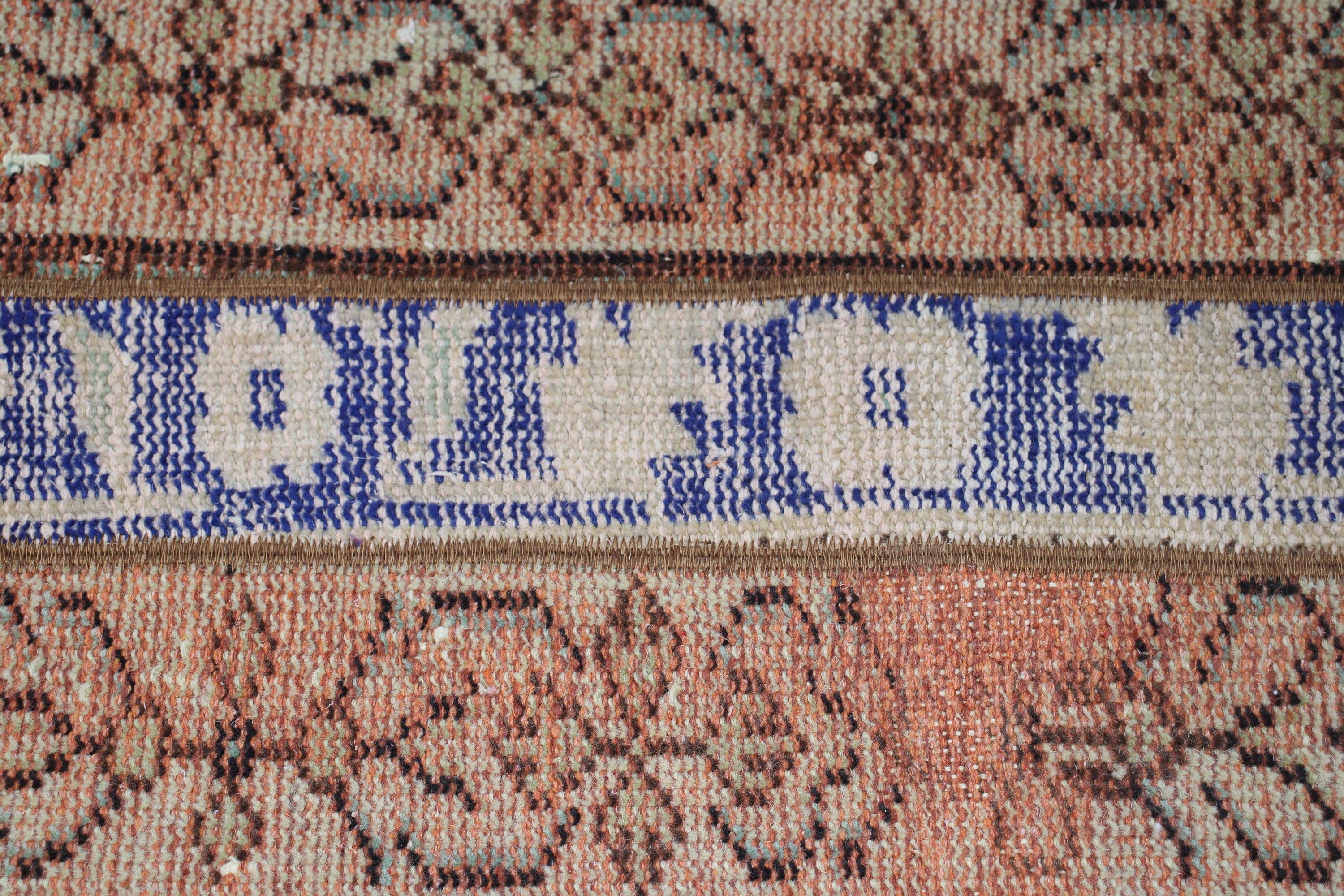 Türk Halıları, Vintage Halı, 1.4x2.3 ft Küçük Halılar, Turuncu Yün Halı, Modern Halılar, Etnik Halı, Açıklama Halıları, Duvara Asılı Halılar, Kapı Paspası Halısı