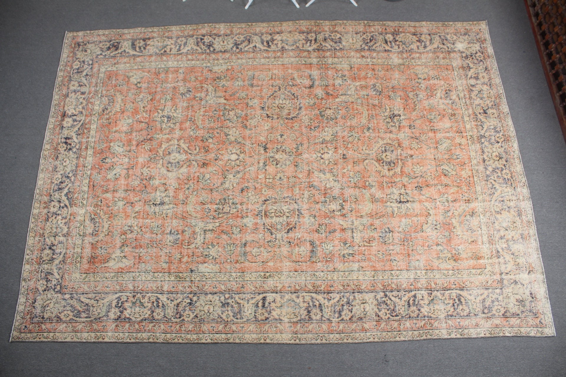 Salon Halıları, Türk Halısı, Yün Halı, Salon Halıları, 8.2x11.6 ft Büyük Boy Halılar, Vintage Halı, Salon Halısı, Fas Halıları, Turuncu Antika Halılar