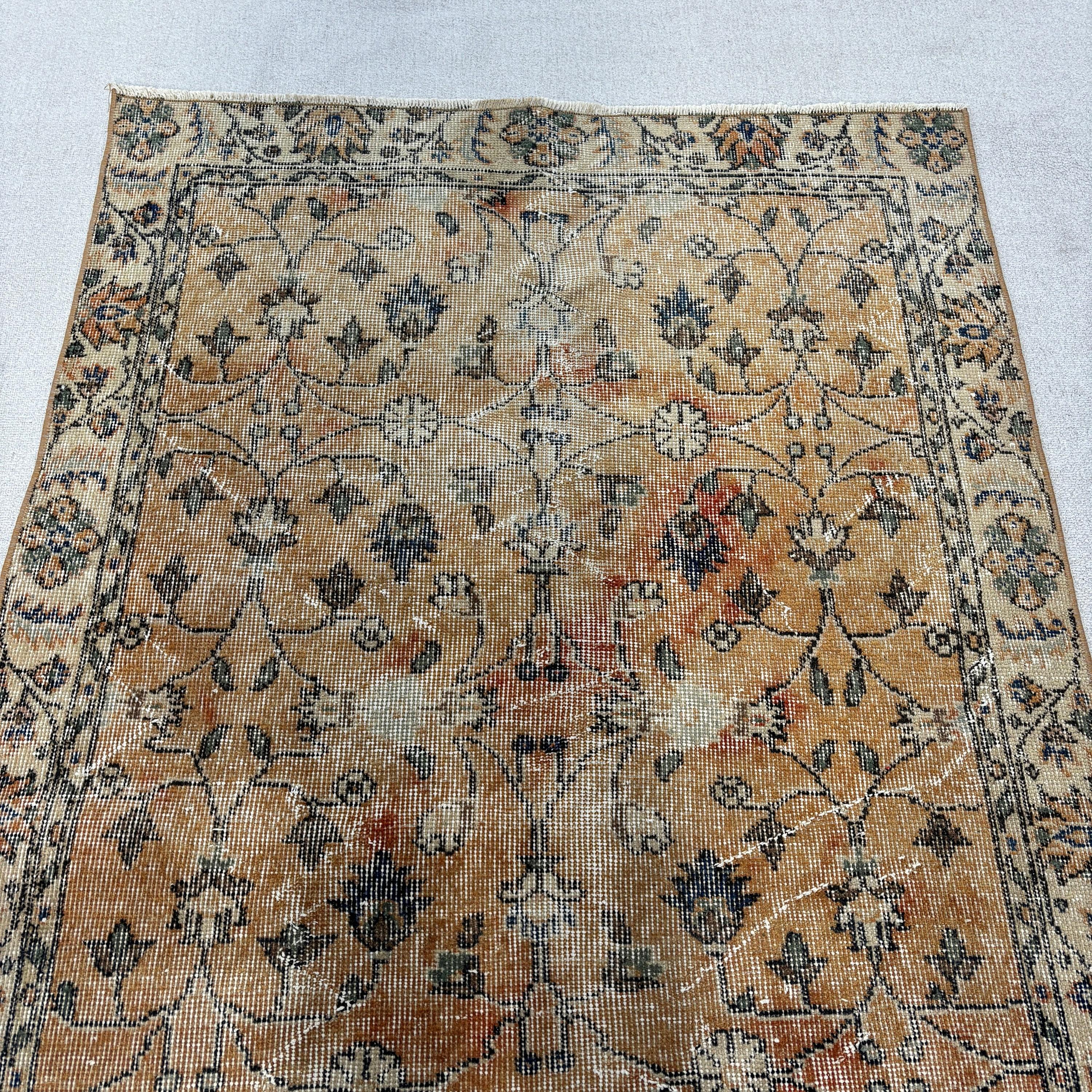 Yatak Odası Halıları, Çocuk Halısı, 3,6x6,1 ft Vurgulu Halılar, Nötr Halı, Türk Halıları, Vintage Halılar, Turuncu Yatak Odası Halıları, Vintage Vurgulu Halı