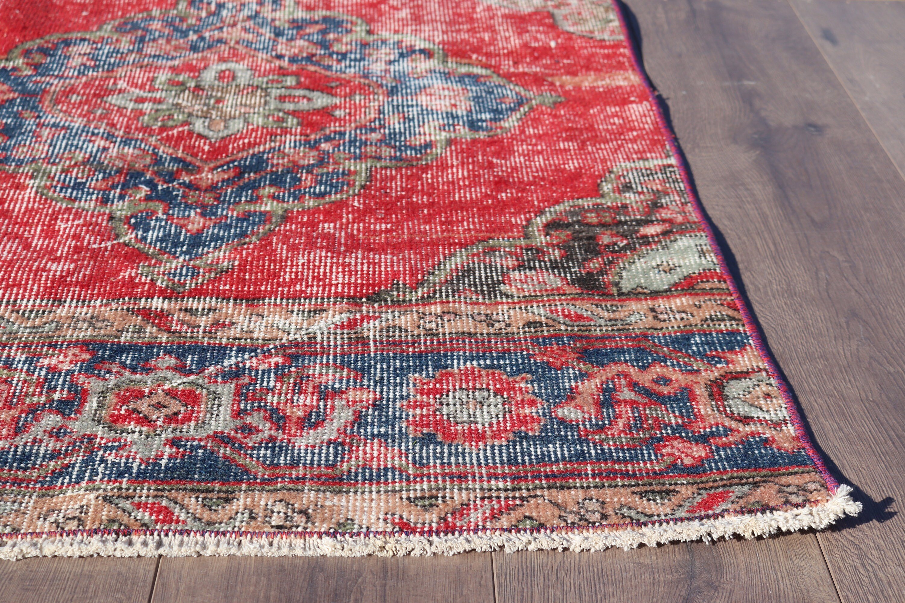 Red Home Decor Rugs, 2.7x12.6 ft Runner Rug, Vintage Rug, Turkish Rug, Cool Rug, Decorative Rug, Long Runner Rug, Hallway Rugs, Floor Rug