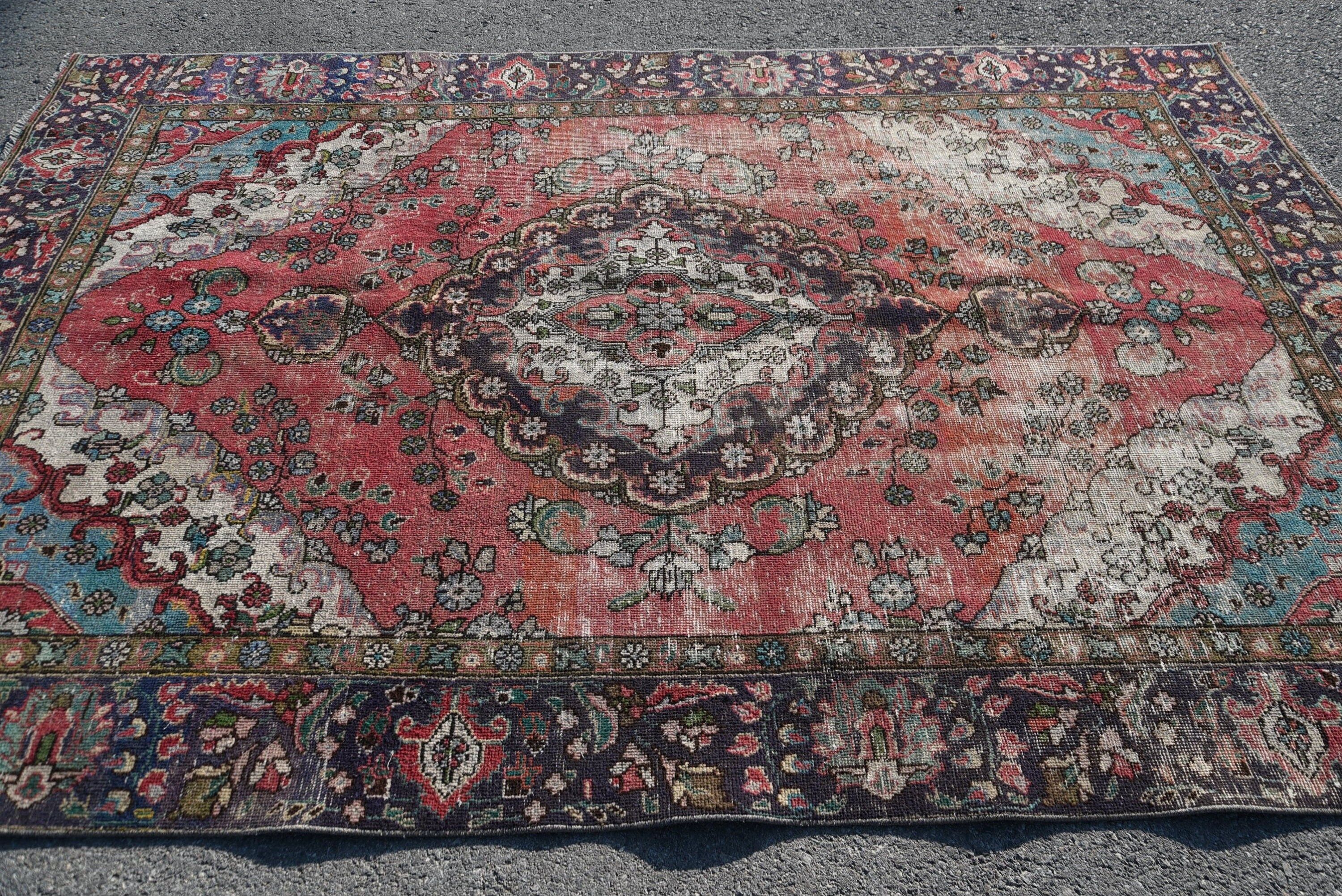 Yemek Odası Halısı, 6.1x9.1 ft Büyük Halı, Yatak Odası Halısı, Türk Halısı, Vintage Halılar, Oryantal Halılar, Yün Halı, Soluk Halılar, Salon Halıları, Eski Halılar