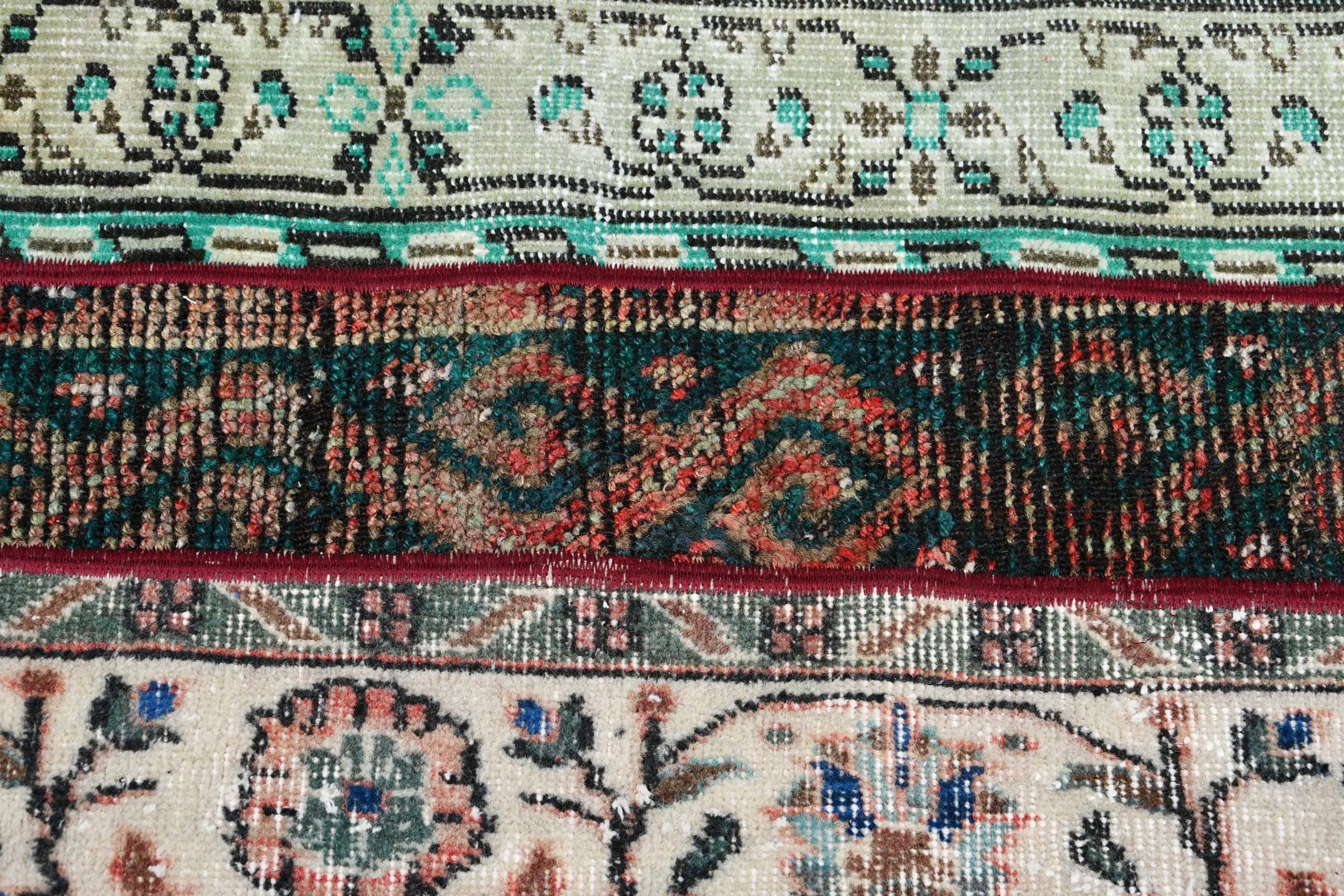 Entry Rug, Vintage Rug, Turkish Rug, Art Rug, Wall Hanging Rug, Anatolian Rug, Oriental Rug, 1.7x3.9 ft Small Rug, Green Antique Rug