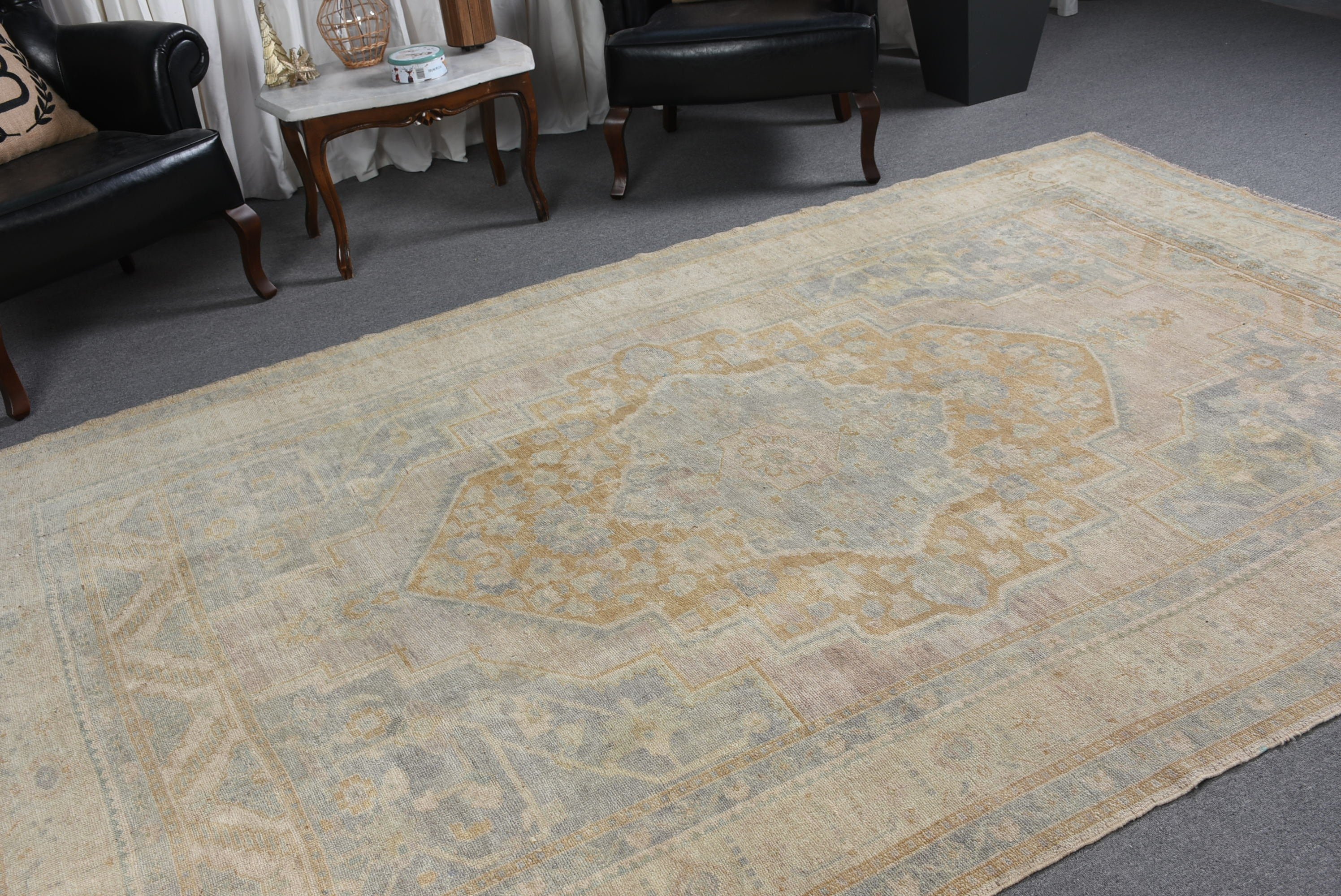 Living Room Rug, Vintage Rugs, Green Moroccan Rugs, Dining Room Rug, 6.6x10 ft Large Rugs, Turkish Rug, Office Rug, Wool Rug, Floor Rug