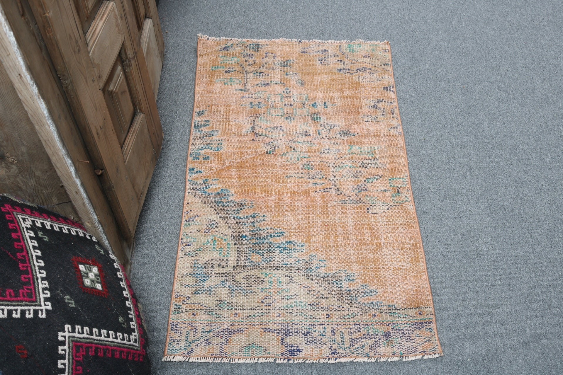 Bathroom Rugs, Rugs for Bathroom, Vintage Rug, Turkish Rug, Floor Rug, Brown Kitchen Rugs, Small Area Rug, 2x3.5 ft Small Rug, Wool Rug