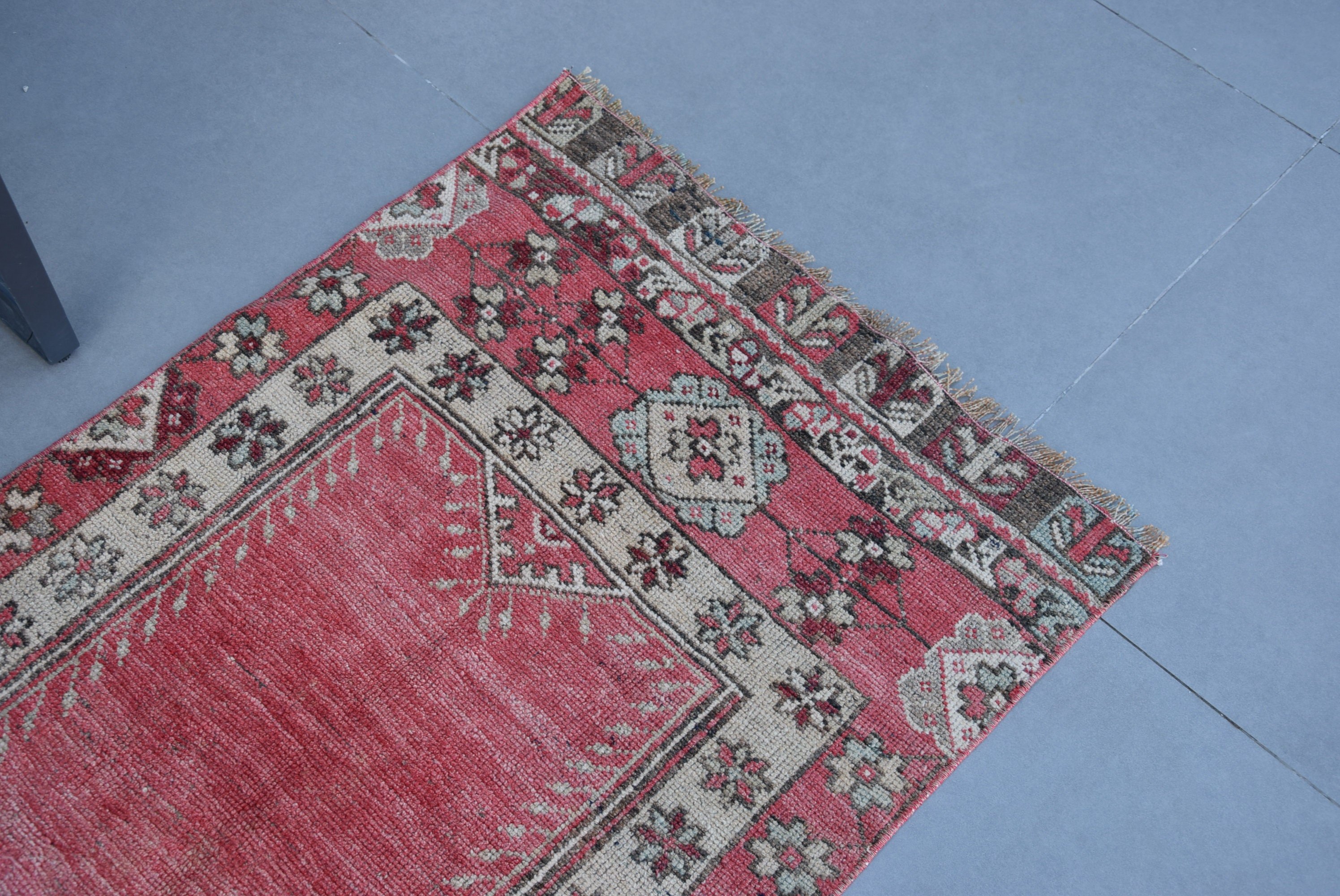 Vintage Rug, Kitchen Rugs, Turkish Rug, Red Moroccan Rug, Rugs for Corridor, Stair Rug, Home Decor Rug, 2.4x6.1 ft Runner Rug, Cool Rug