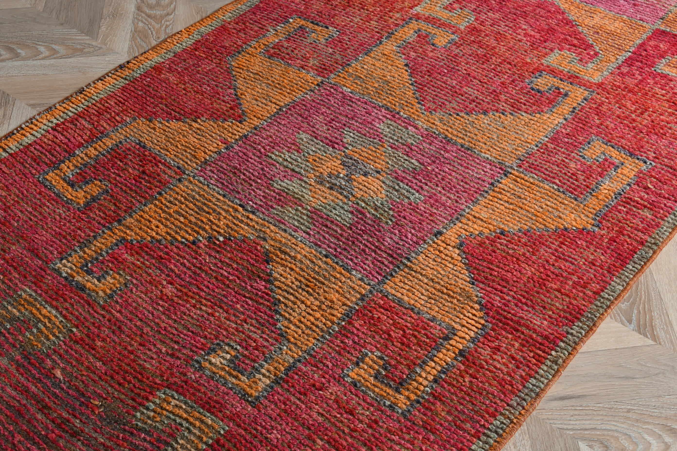 Yer Halıları, Türk Halısı, 2.9x9.4 ft Runner Halısı, Koridor Halıları, Vintage Halılar, Pembe Ev Dekor Halısı, Yatak Odası Halısı, Koridor Halısı, Göçebe Halıları