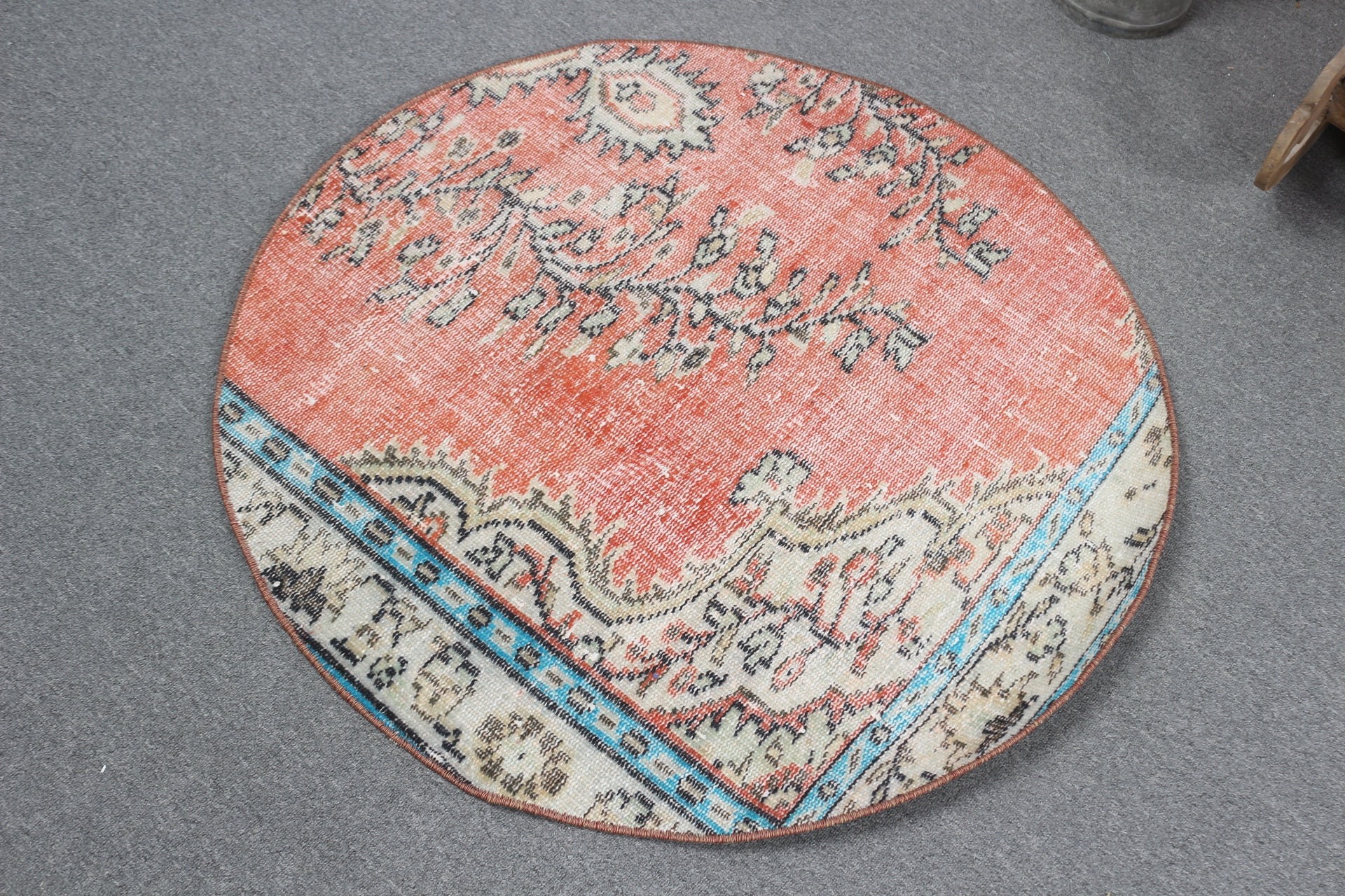 Türk Halıları, Çocuk Halıları, Aztek Halıları, Fas Halıları, Yatak Odası Halıları, 3.3x3.3 ft Küçük Halı, Kapı Paspas Halısı, Vintage Halı, Kırmızı Oryantal Halı