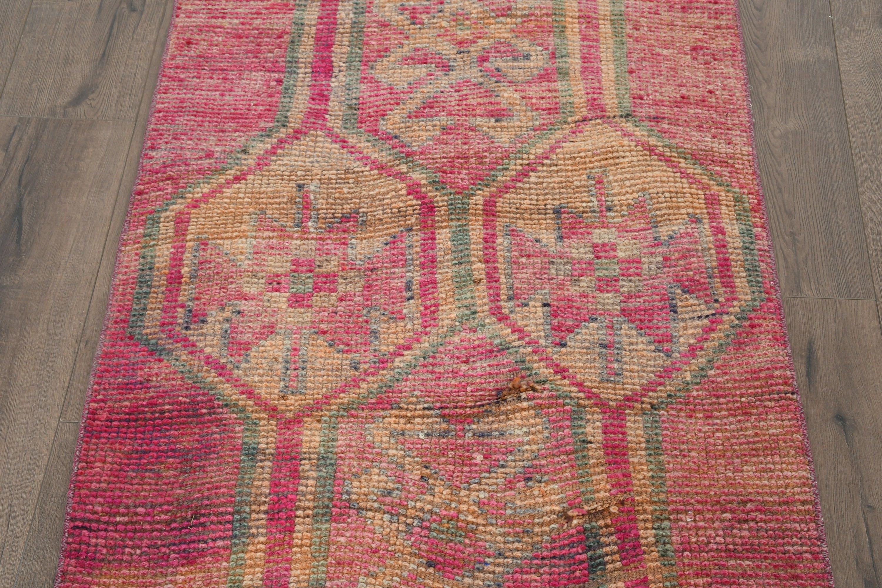 Bedroom Rug, 2.7x10.6 ft Runner Rug, Rugs for Kitchen, Orange Antique Rug, Turkish Rugs, Old Rug, Hallway Rug, Vintage Rugs, Anatolian Rug