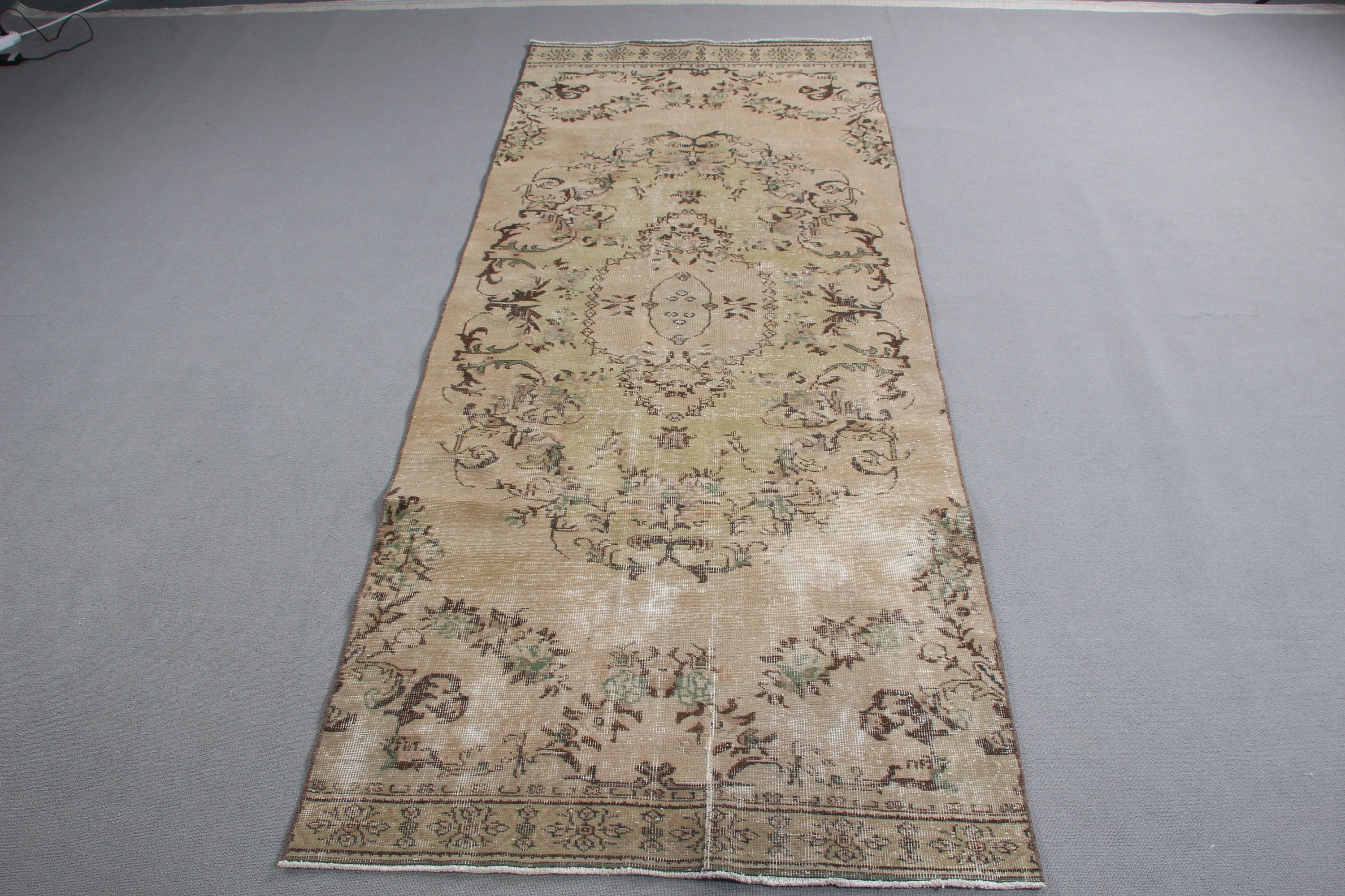 Türk Halıları, Fas Halıları, Vintage Yolluk Halısı, 4.1x10.3 ft Runner Halıları, Mutfak Halıları, Anadolu Halısı, Vintage Halılar, Kahverengi Yer Halısı