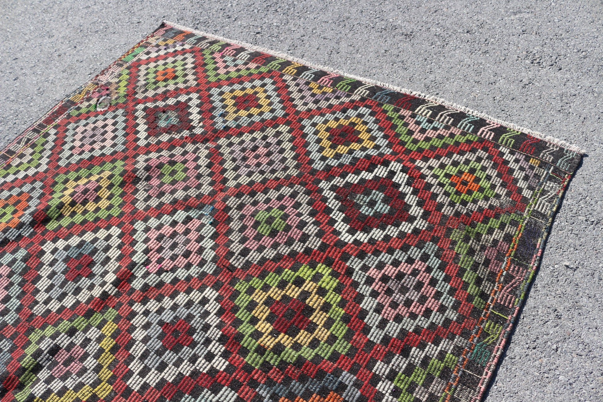 Salon Halıları, Yatak Odası Halısı, Yer Halısı, 6.5x10.5 ft Büyük Halılar, Vintage Halı, Siyah Ev Dekor Halısı, Türk Halısı, Yün Halısı, Oryantal Halı, Kilim