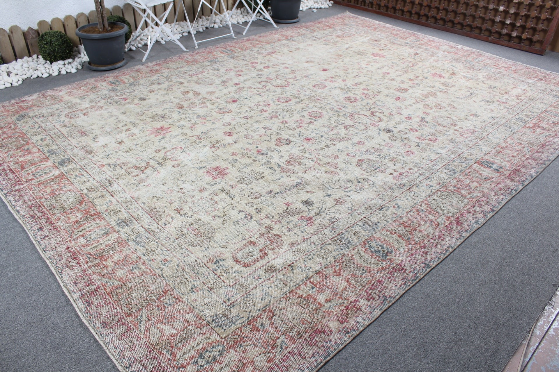 Dining Room Rug, Oriental Rug, 9.4x13.1 ft Oversize Rug, Vintage Rug, Turkish Rug, Living Room Rug, Beige Kitchen Rug