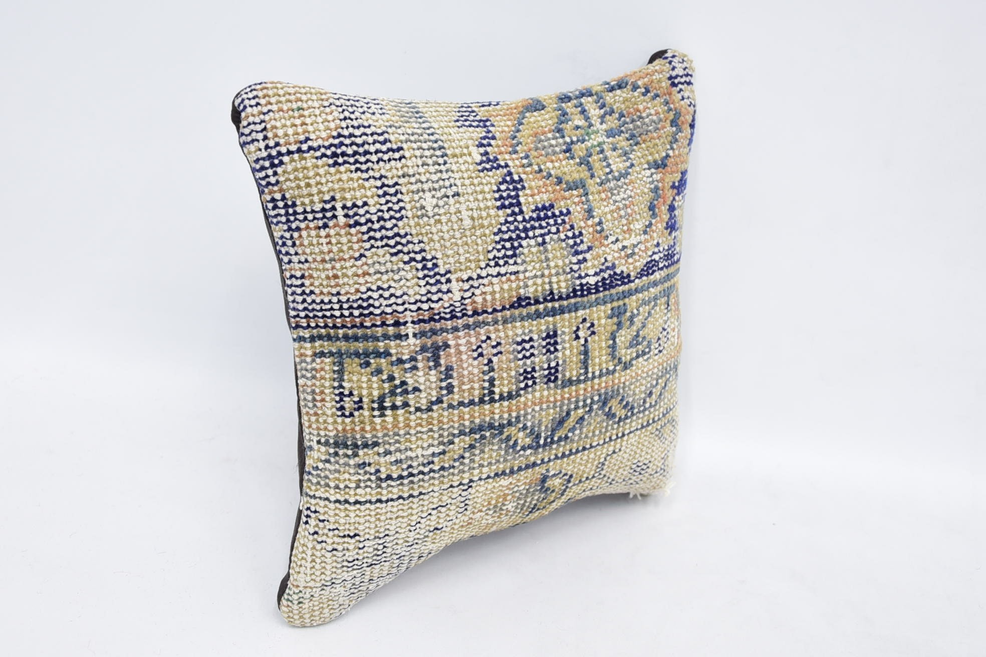 12"x12" Beige Cushion, Vintage Kilim Pillow, Kilim Pillow Cover, Personalized Gift Pillow Cushion Cover, Turkish Pillow