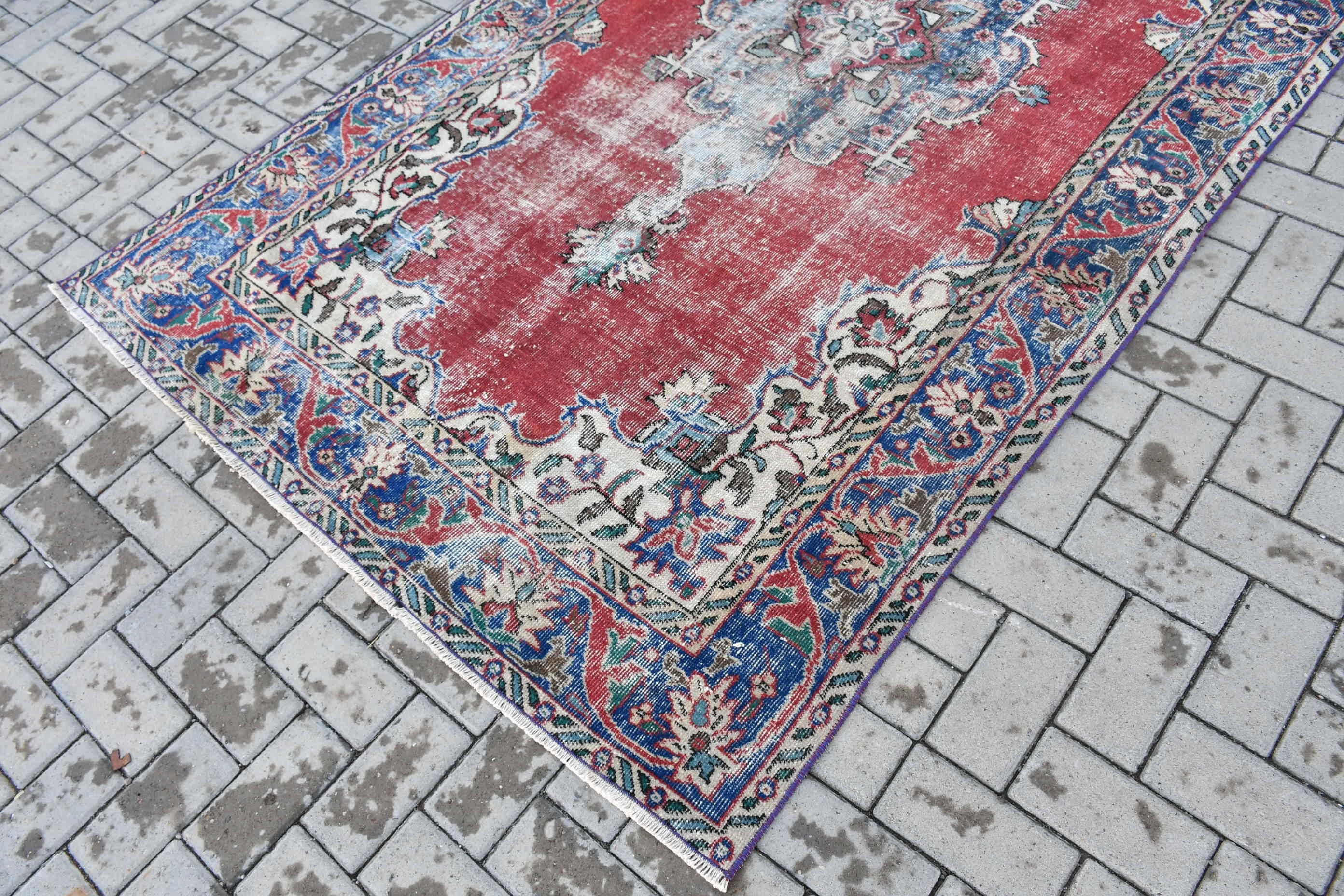 Kitchen Rug, Vintage Rugs, Dining Room Rug, Oriental Rugs, Living Room Rug, Turkey Rugs, Red Antique Rug, Turkish Rug, 4.7x8.5 ft Area Rugs