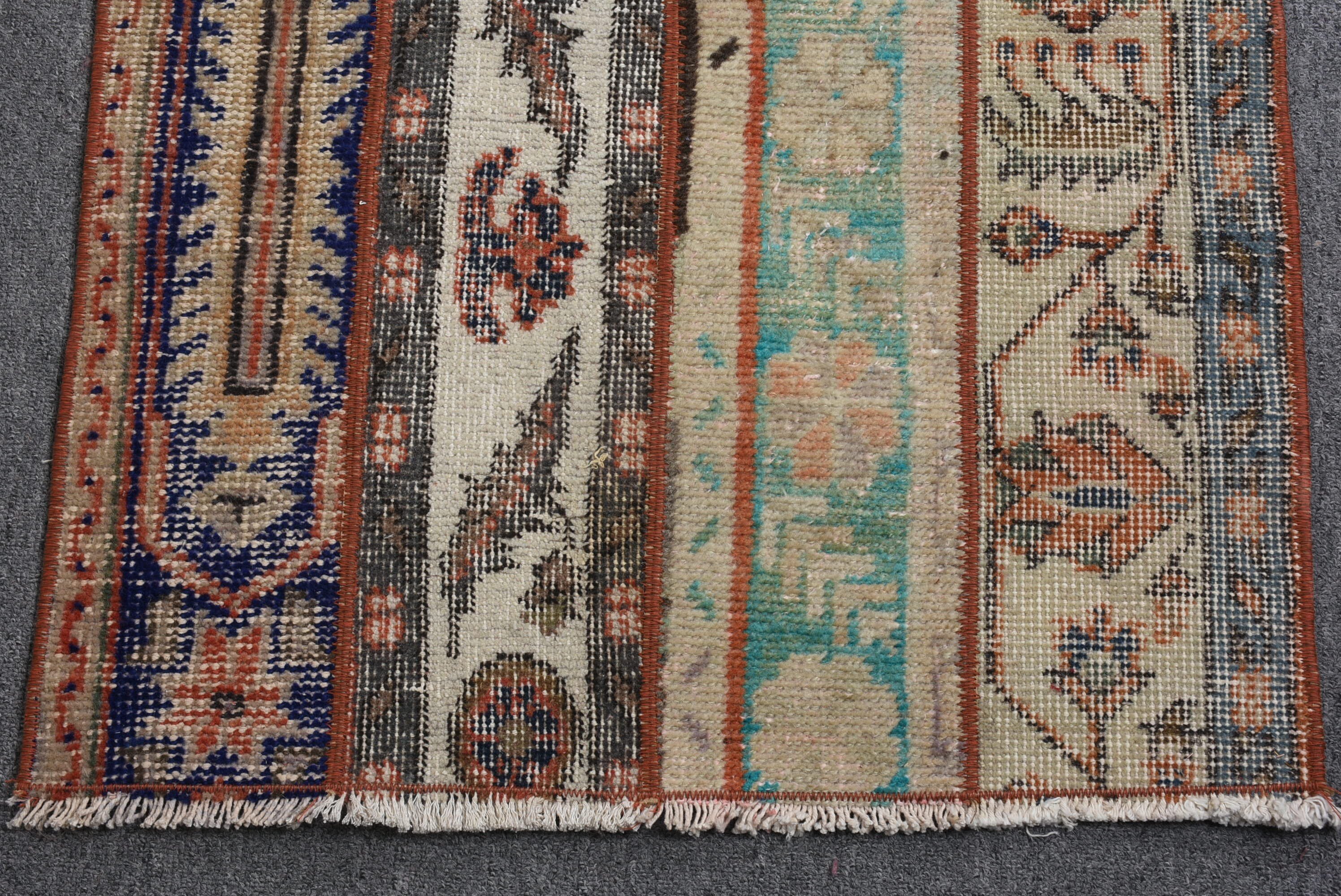 Turkish Rug, Bath Rugs, Kitchen Rugs, Beige  2.1x3.5 ft Small Rug, Entry Rug, Rugs for Car Mat, Vintage Rug, Bedroom Rug