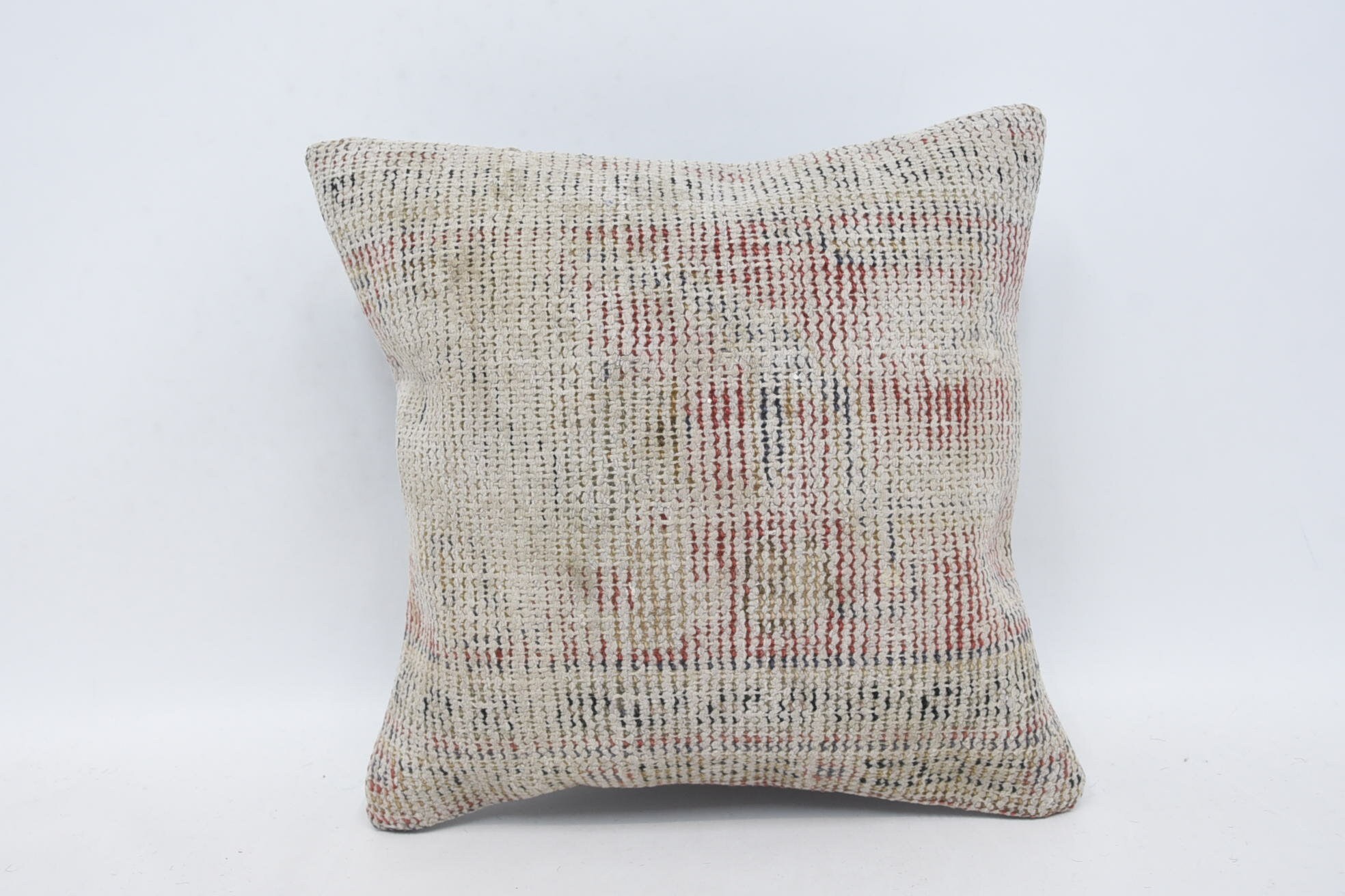 Kilim Cushion Sham, Home Decor Pillow, Cotton Cushion Cover, Bench Pillow Case, 14"x14" Beige Pillow Case, Outdoor Pillow, Gift Pillow