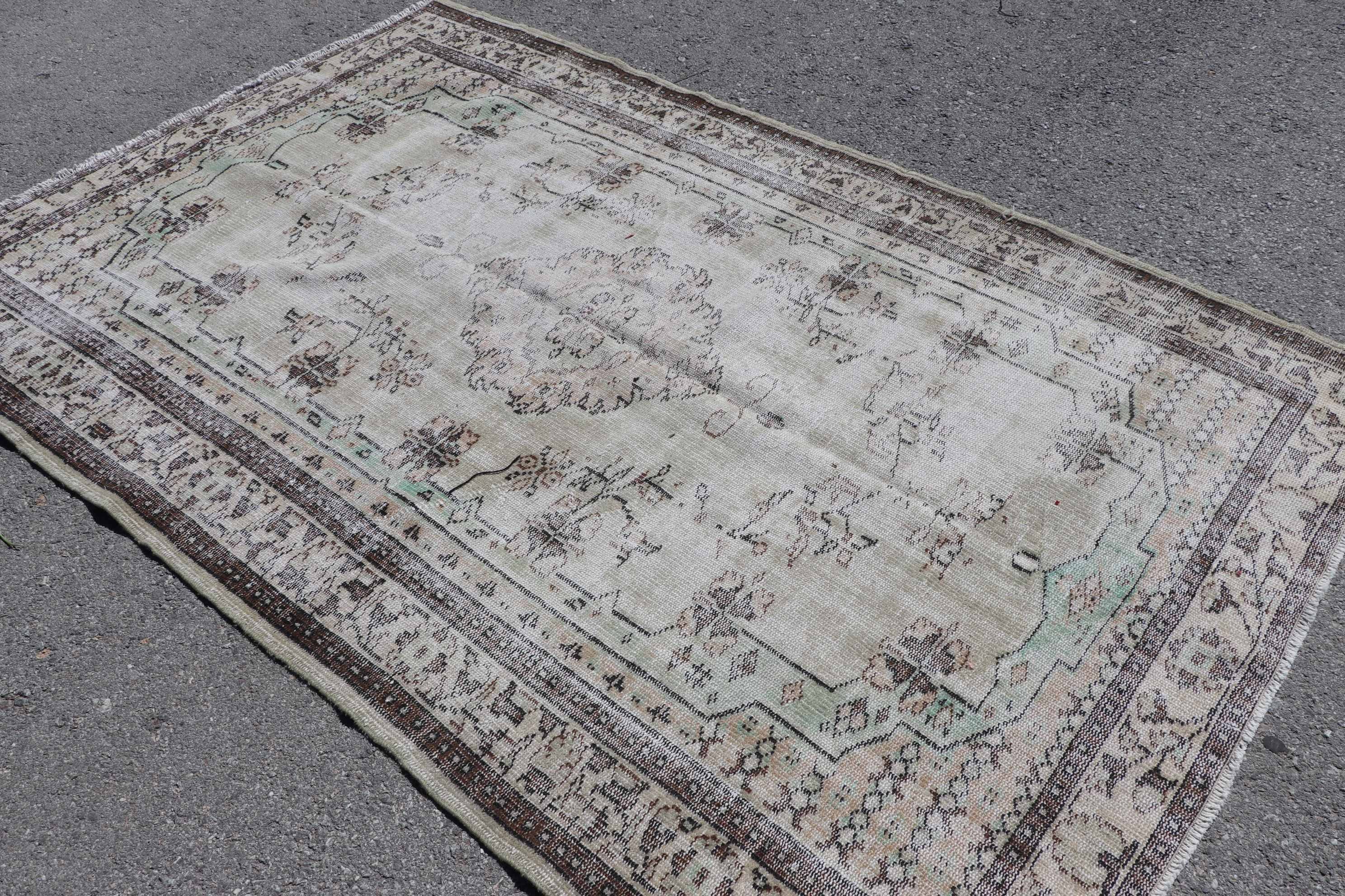 5.2x8.1 ft Large Rug, Art Rug, Vintage Rug, Bedroom Rug, Turkish Rug, Rugs for Dining Room, Wool Rug, Beige Home Decor Rug, Living Room Rug