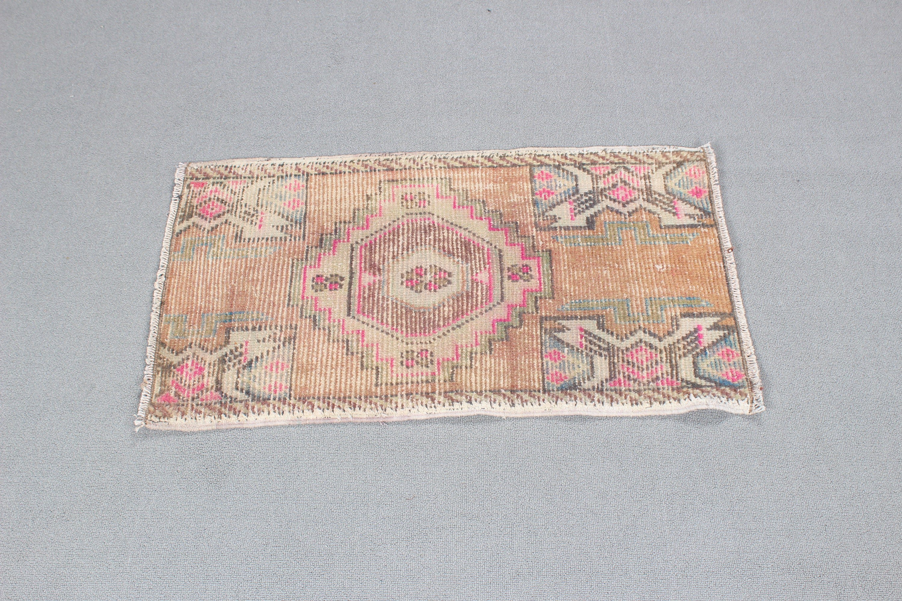 Vintage Rugs, 1.6x2.8 ft Small Rug, Kitchen Rugs, Wool Rugs, Turkish Rugs, Entry Rugs, Bronze Neutral Rug, Ethnic Rugs