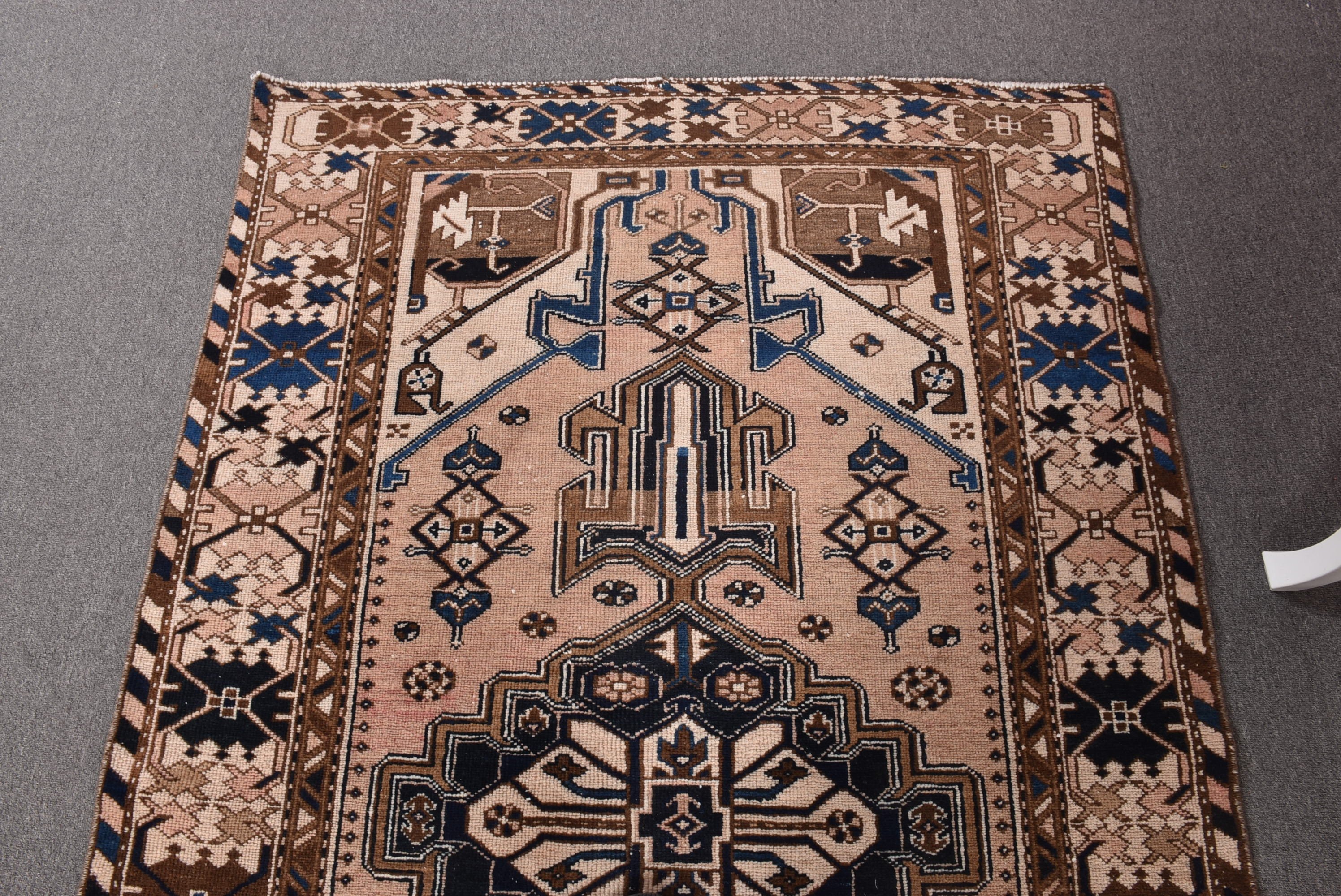 Flatweave Rugs, Floor Rugs, Rugs for Floor, Turkish Rugs, Neutral Rugs, Blue Anatolian Rug, Bedroom Rug, Vintage Rug, 4x6.6 ft Area Rug