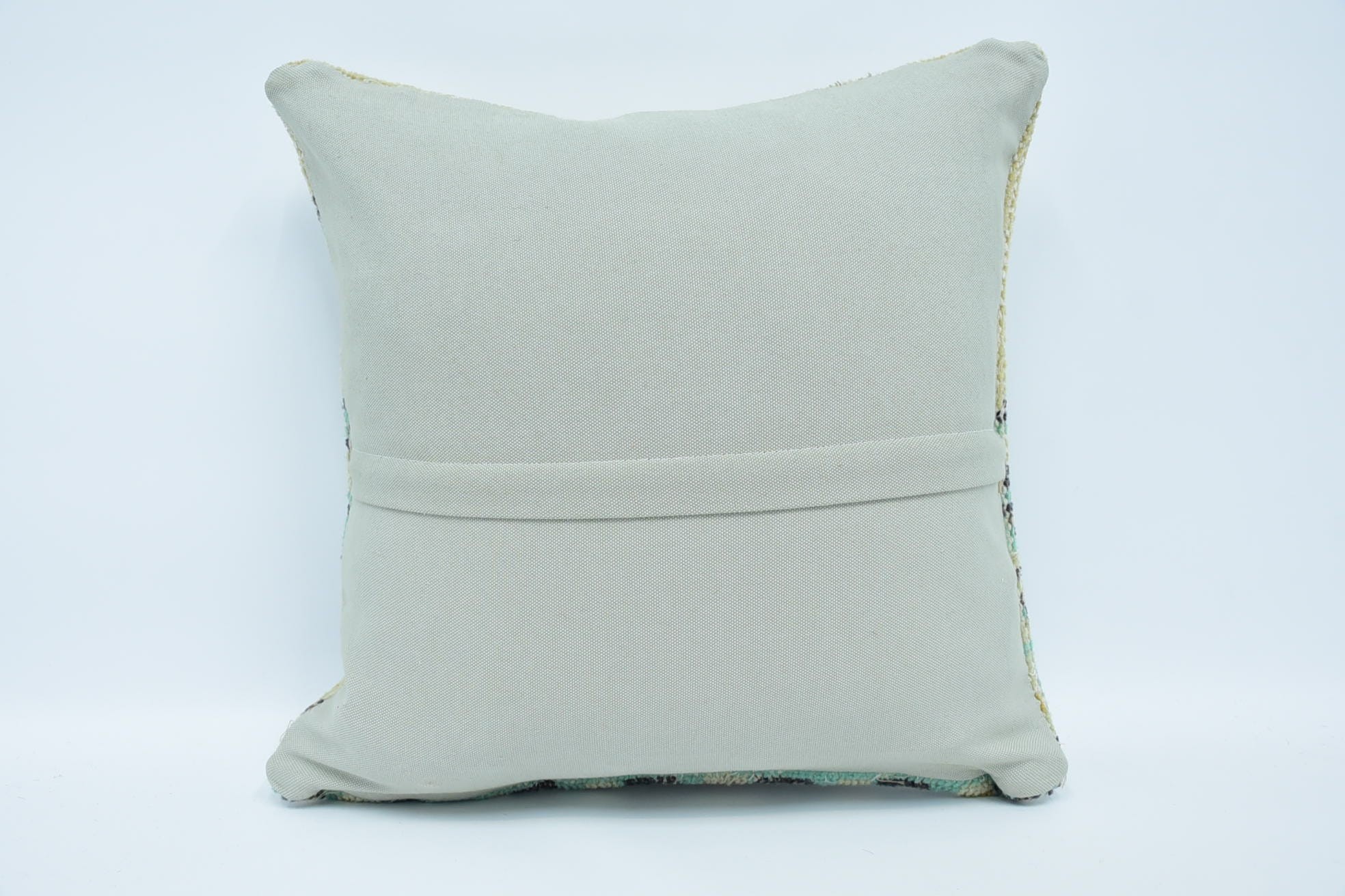 Boho Pillow, Kilim Pillow Cover, Vintage Kilim Throw Pillow, Farmhouse Pillow Case, 18"x18" Beige Cushion Case