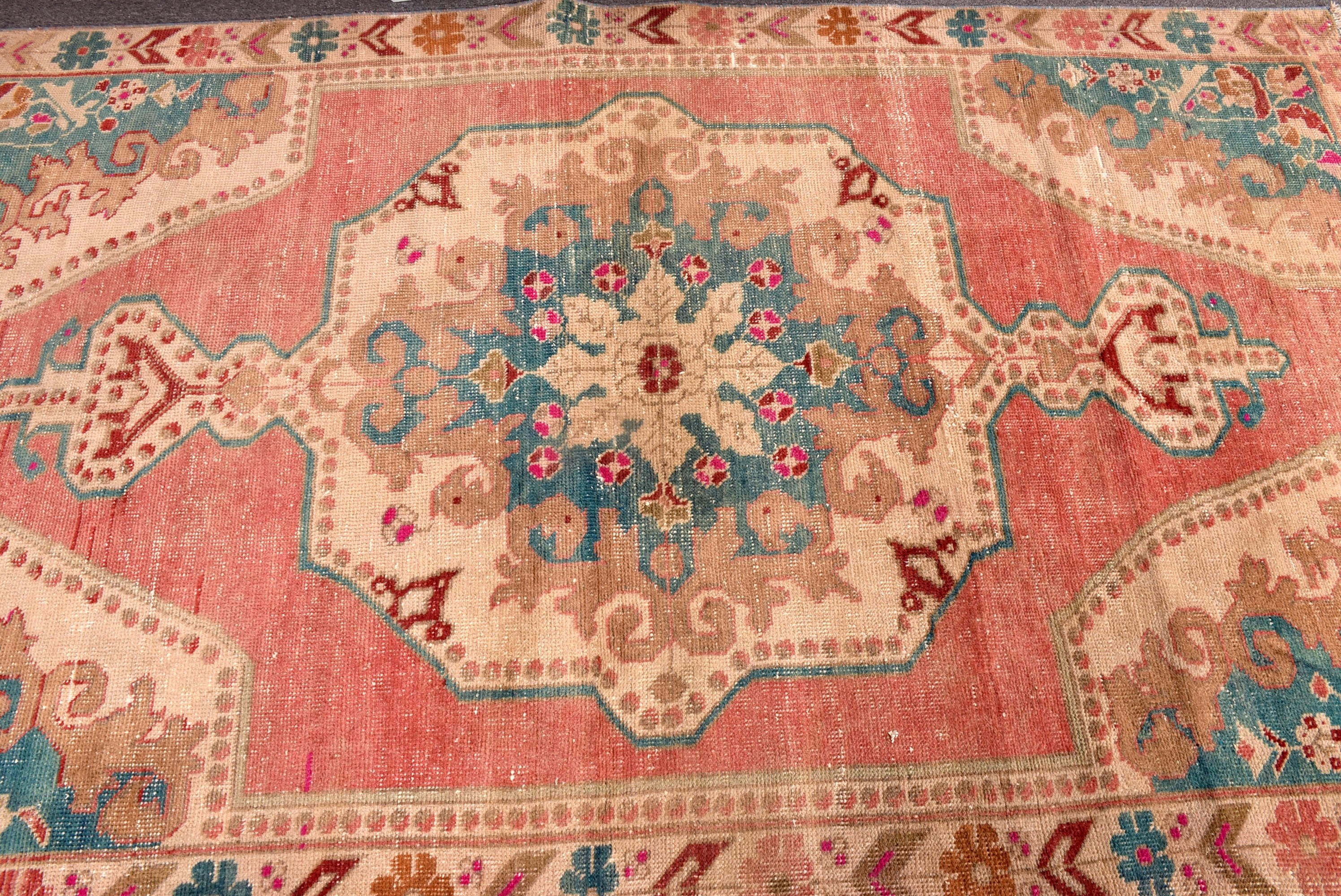 Vintage Rugs, Red Bedroom Rugs, Turkish Rug, Statement Rug, Office Rug, Oushak Rug, Rugs for Floor, 4.5x7.9 ft Area Rugs, Nursery Rugs